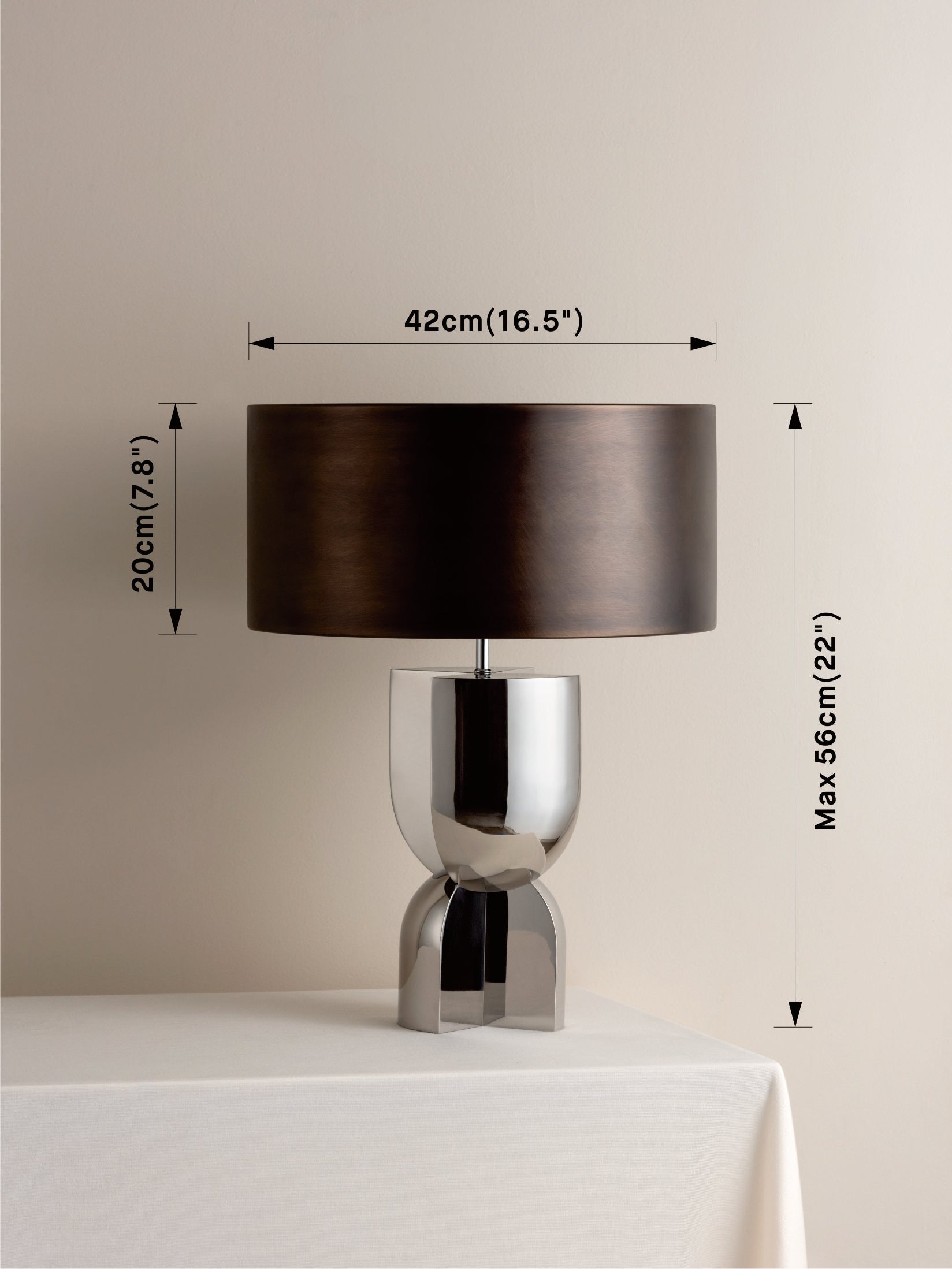 Editions chrome lamp with + bronze shade | Table Lamp | Lights & Lamps Inc | Modern Affordable Designer Lighting | USA
