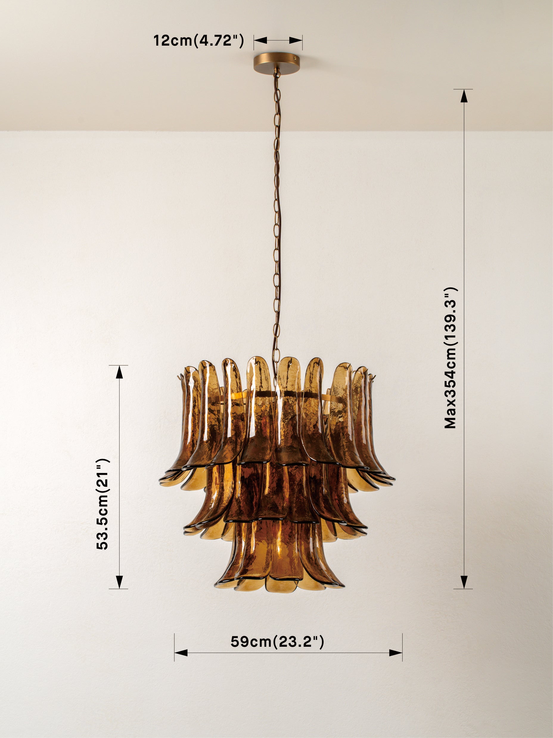 Lonso - 4 light aged brass and smoked brown glass chandelier | Chandlier | lights & lamps | US | Modern affordable designer lighting