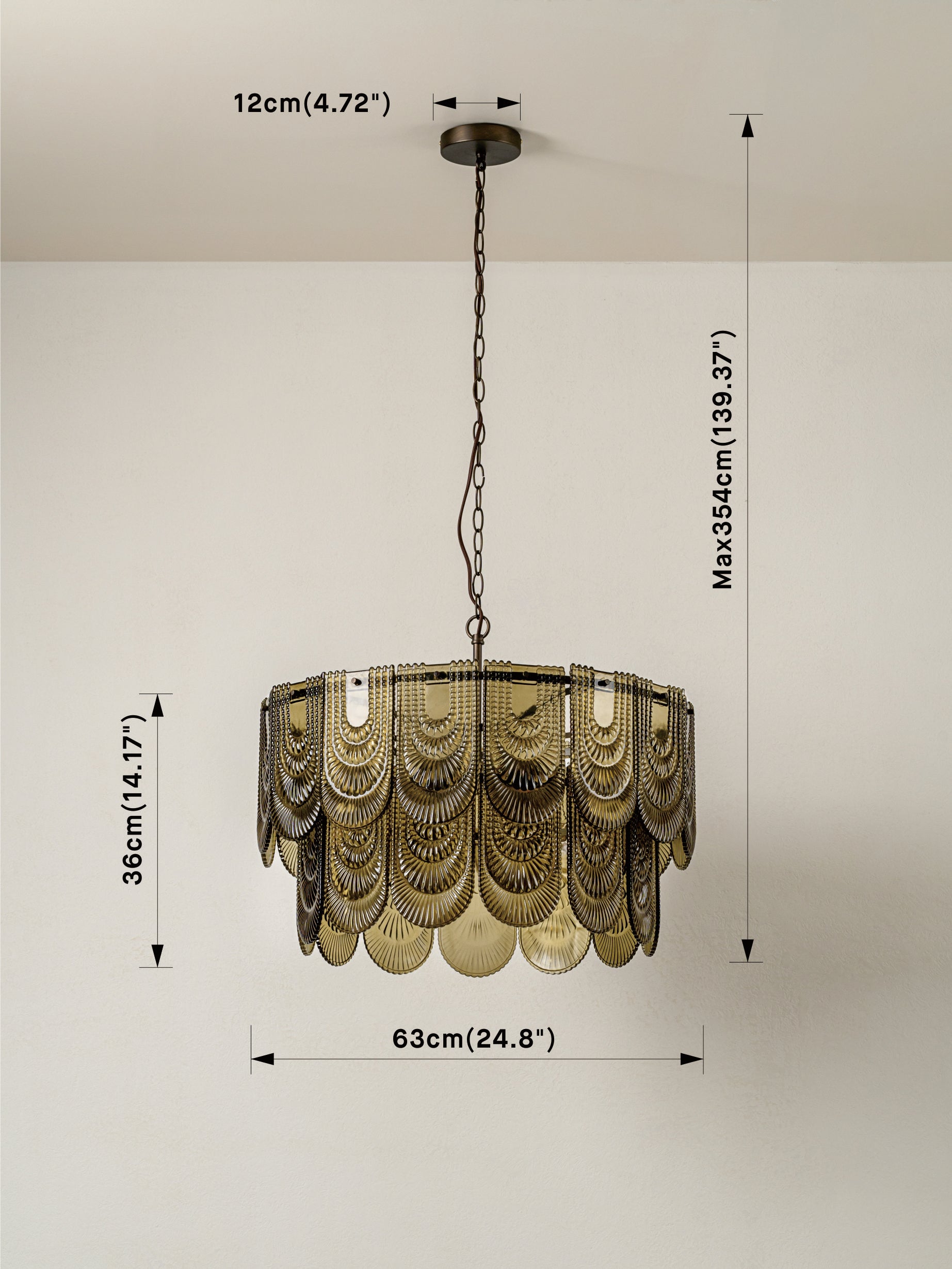 Selmes - 4 light bronze and smoked green glass chandelier| Chandelier | lights & lamps | US | Modern affordable designer lighting