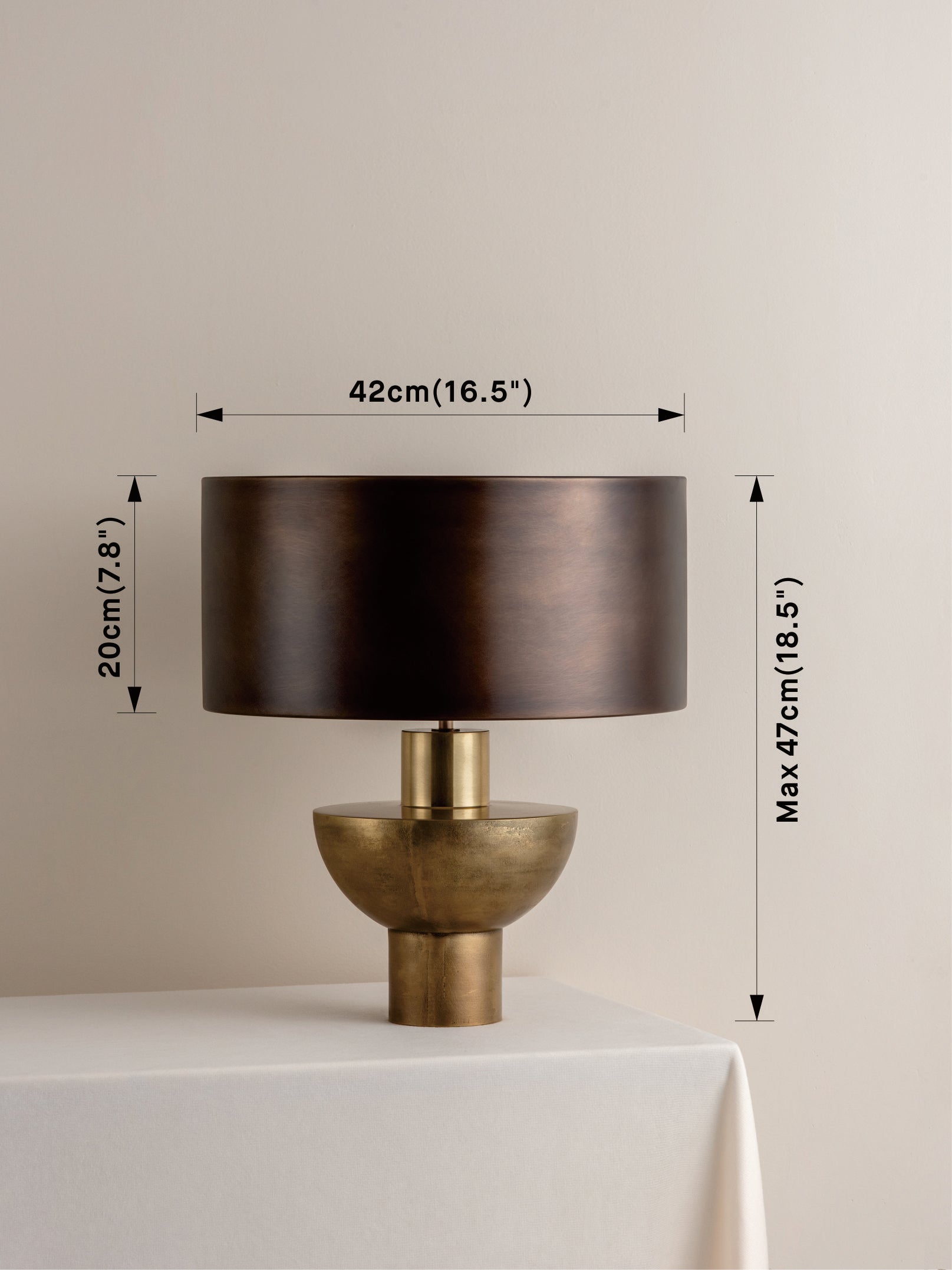 Editions brass lamp with + bronze shade | Table Lamp | Lights & Lamps Inc | Modern Affordable Designer Lighting | USA