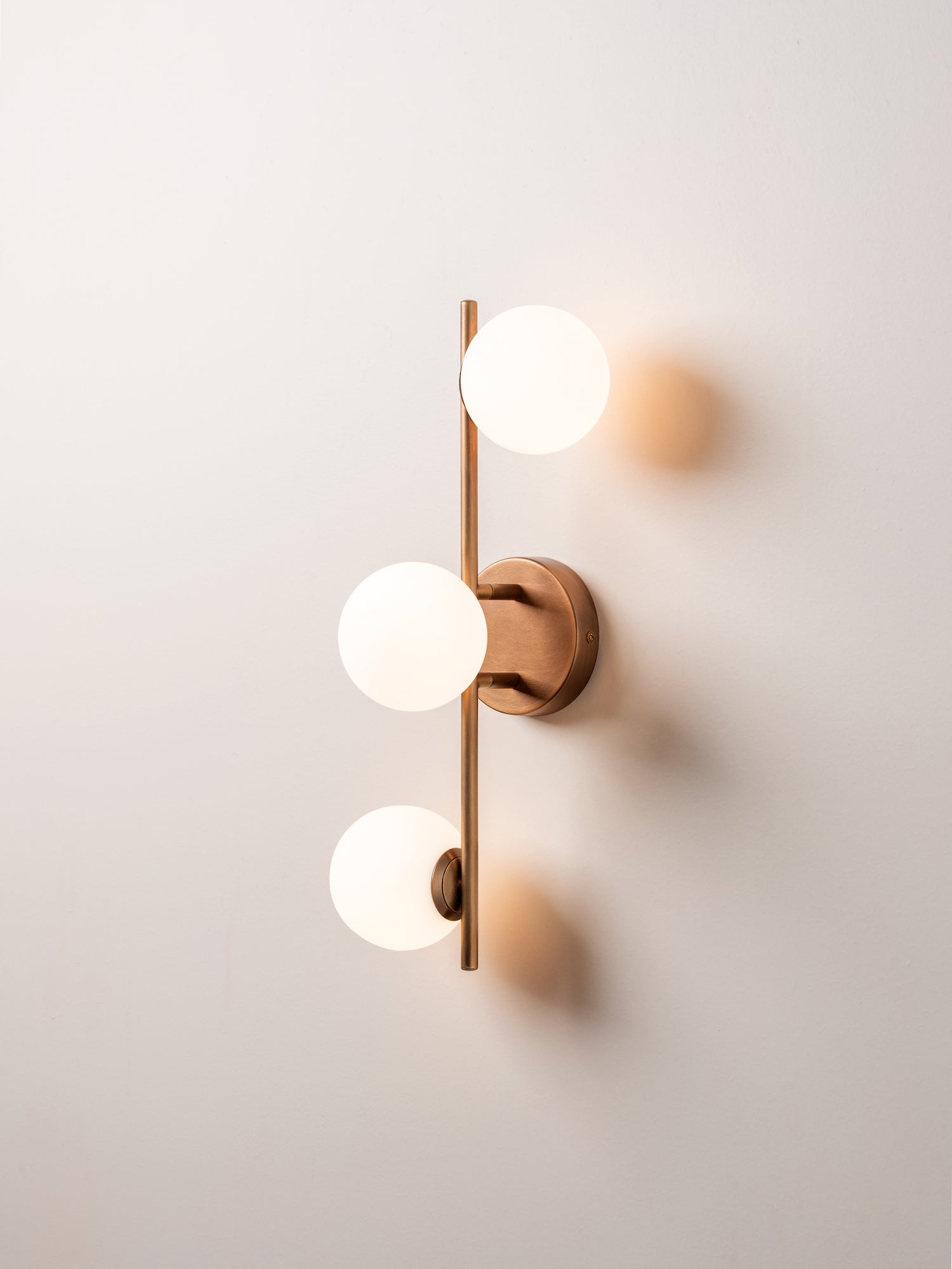 Coro - 3 light aged brass and opal ceiling / wall | Ceiling Light | Lights & Lamps Inc | Modern Affordable Designer Lighting | USA