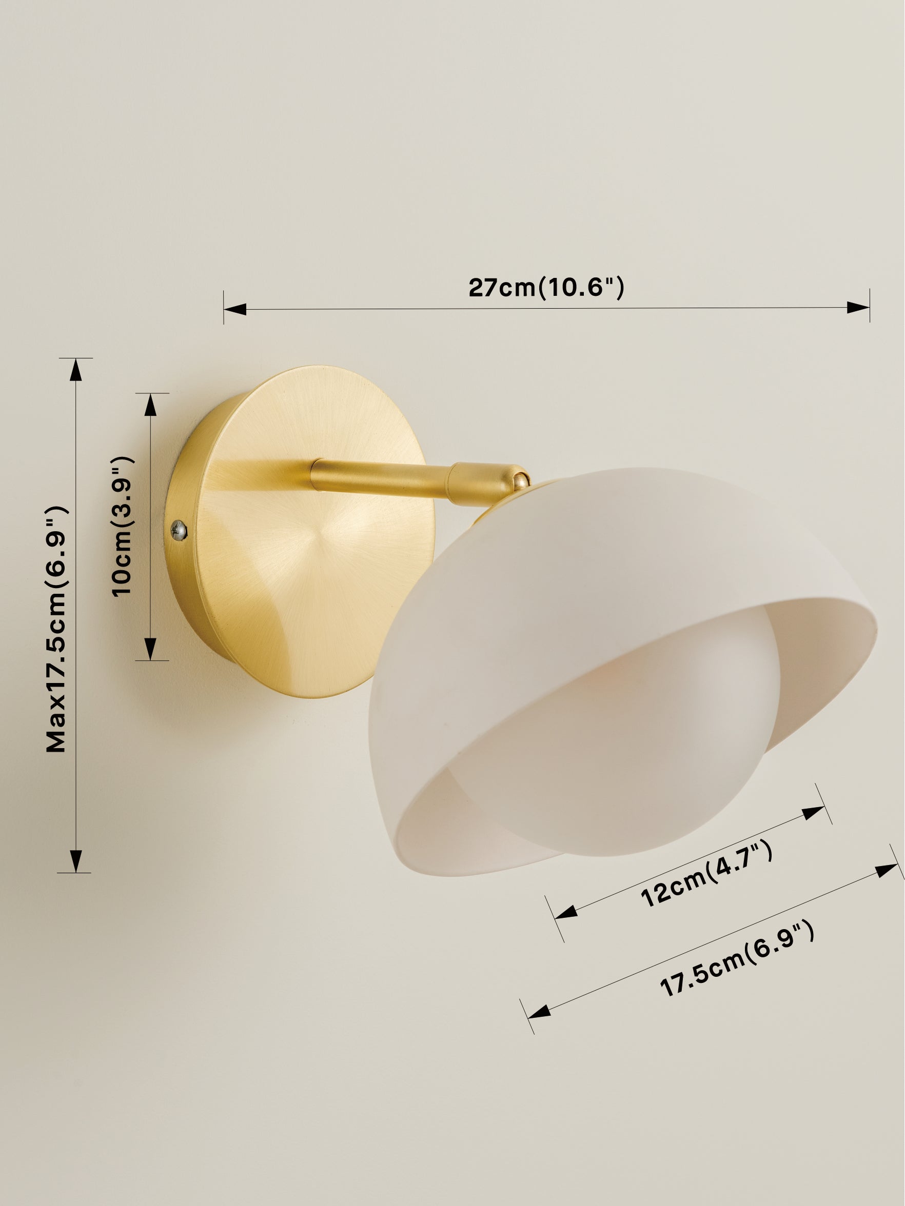 Porsa - 1 light brushed brass and warm white porcelain wall light | Wall Light | Lights & Lamps Inc | Modern Affordable Designer Lighting | USA