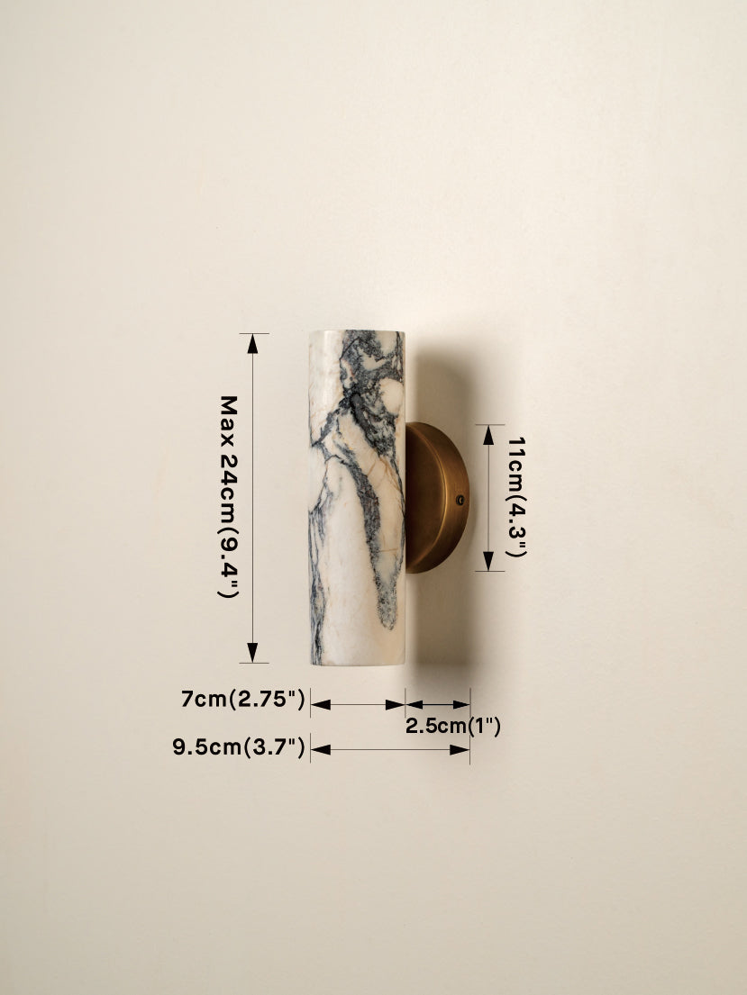 Calla - 2 light Calacatta marble and aged brass wall light
