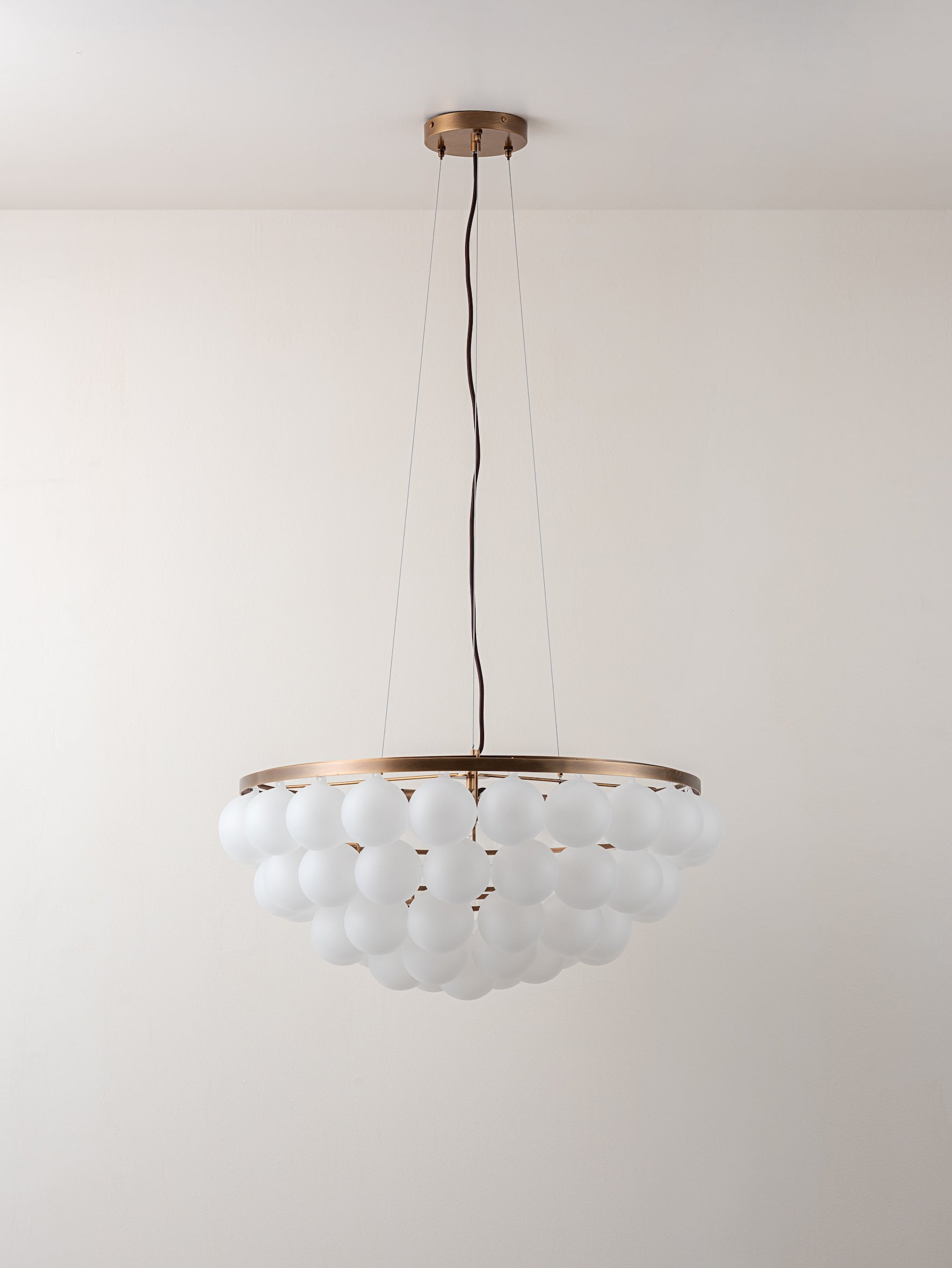 Cloudia - 5 Light large white frosted brass chandelier | Chandelier | Lights & Lamps Inc | Modern Affordable Designer Lighting | USA