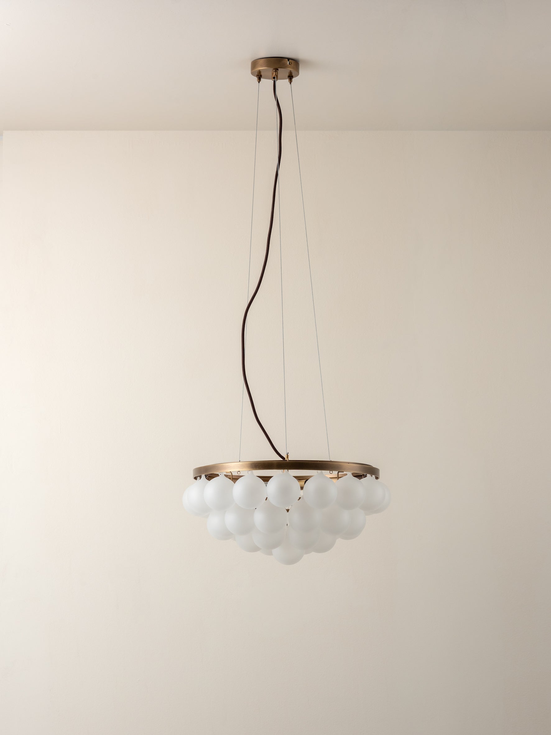 Cloudia - 3 Light small white frosted brass chandelier | Chandelier | Lights & Lamps Inc | Modern Affordable Designer Lighting | USA