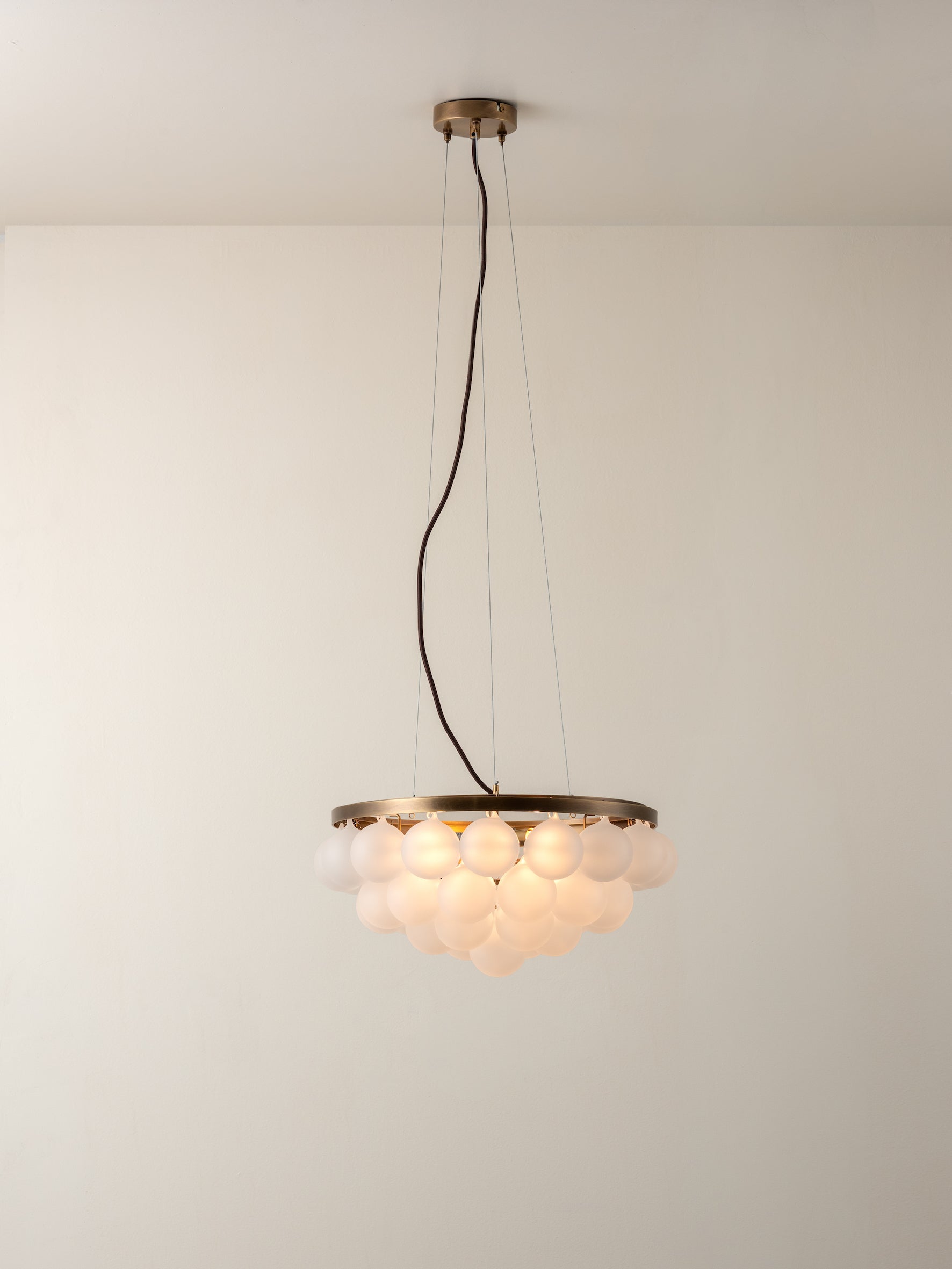 Cloudia - 3 Light small white frosted brass chandelier | Chandelier | Lights & Lamps Inc | Modern Affordable Designer Lighting | USA