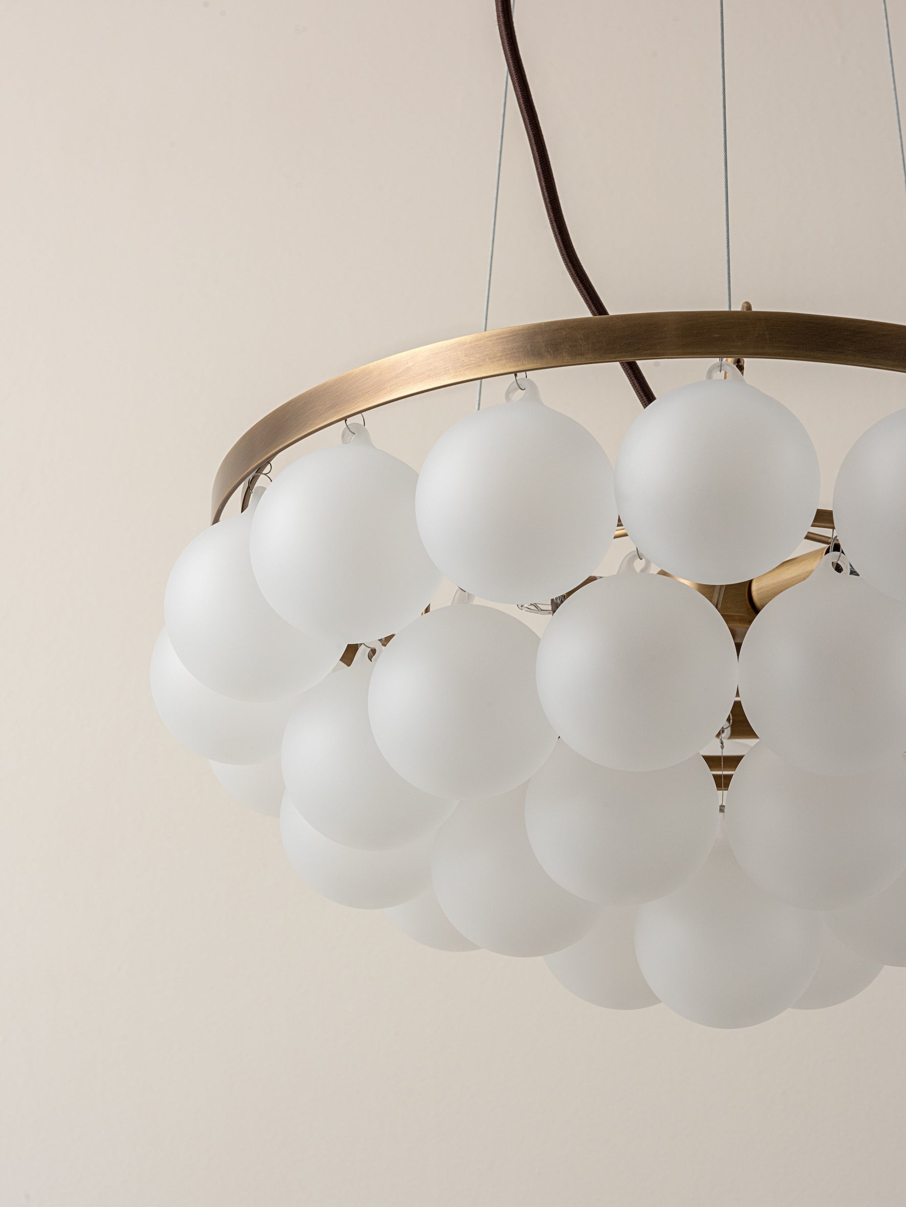 Cloudia - 3 Light small white frosted brass chandelier | Chandelier | Lights & Lamps Inc | Modern Affordable Designer Lighting | USA