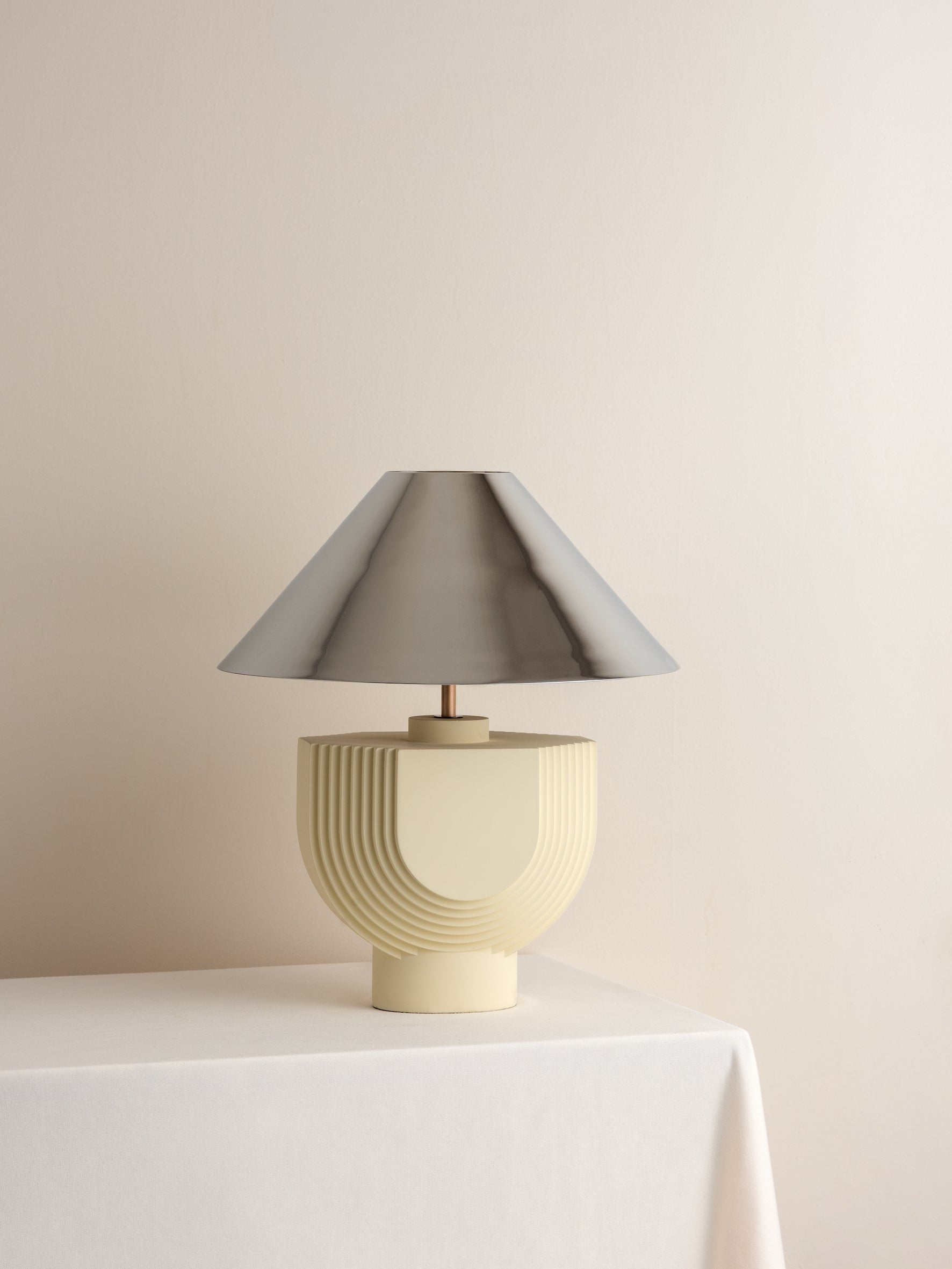 Editions concrete lamp with + chrome shade | Table Lamp | Lights & Lamps Inc | Modern Affordable Designer Lighting | USA