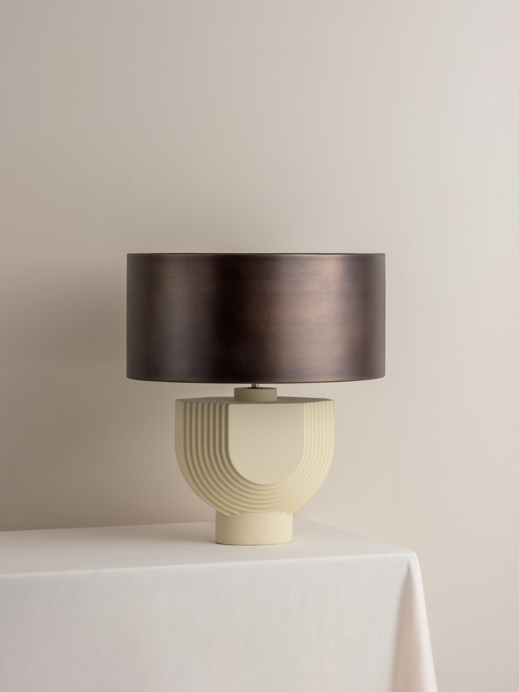 Editions concrete lamp with + bronze shade | Table Lamp | Lights & Lamps Inc | Modern Affordable Designer Lighting | USA