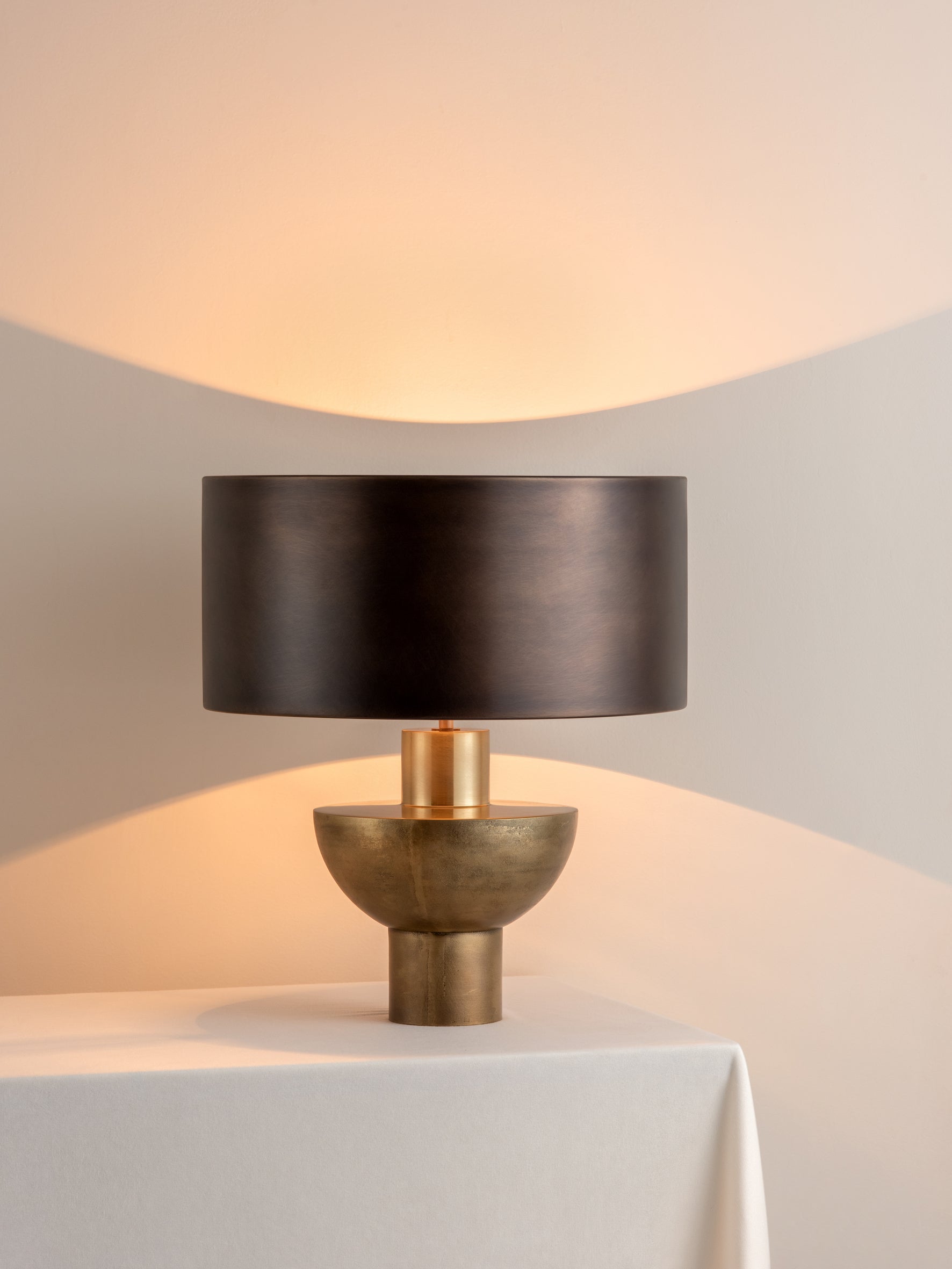 Editions brass lamp with + bronze shade | Table Lamp | Lights & Lamps Inc | Modern Affordable Designer Lighting | USA