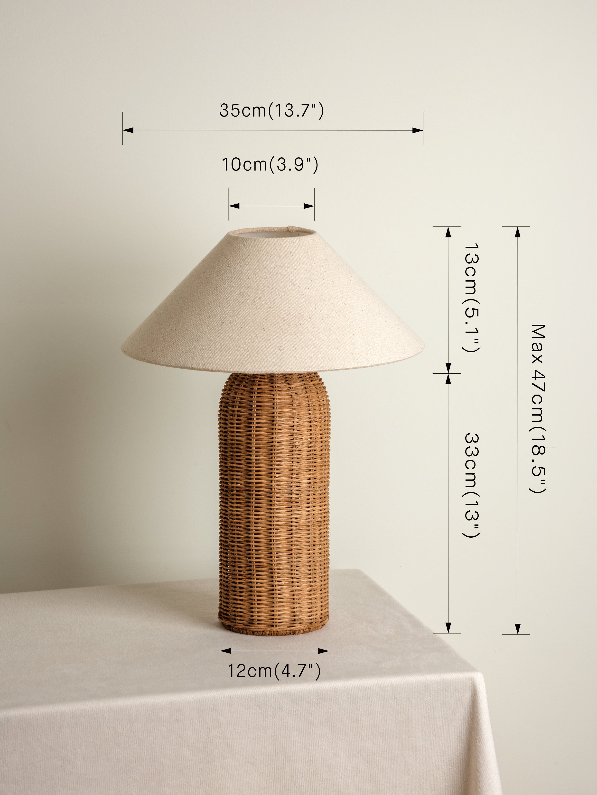 Ensia - tall rattan table lamp | Table Lamp | Lights & Lamps Inc | Modern Affordable Designer Lighting | USA