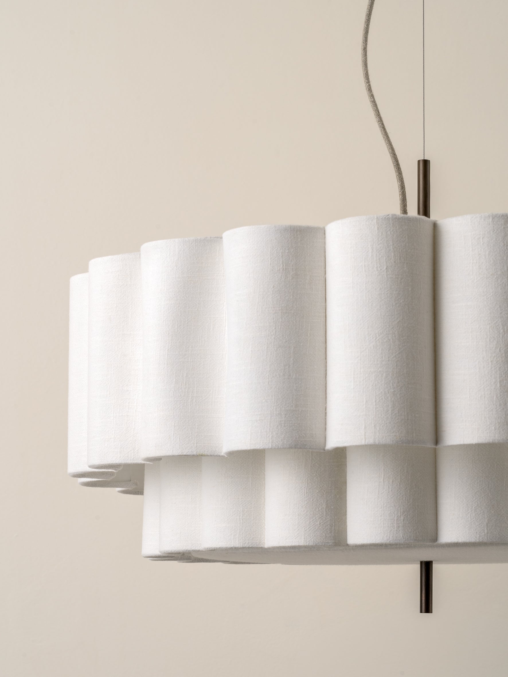 Folia - large scalloped natural linen pendant | Ceiling Light | Lights & Lamps Inc | Modern Affordable Designer Lighting | USA