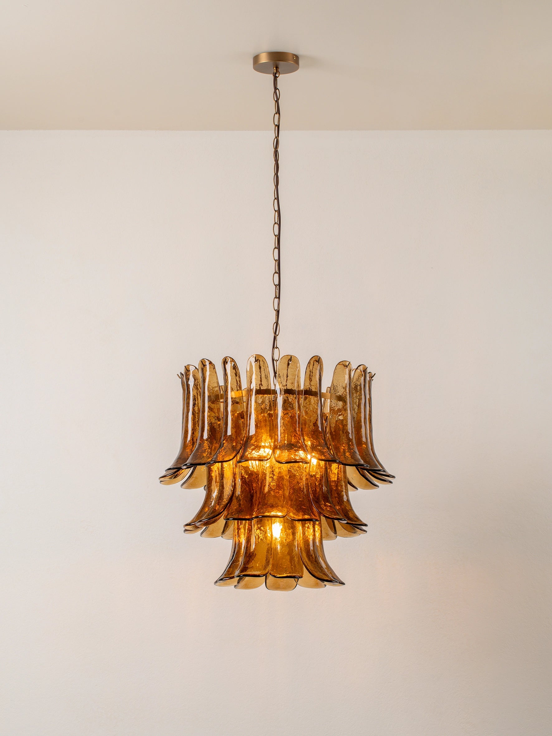 Lonso - 4 light aged brass and smoked brown glass chandelier | Chandlier | lights & lamps | US | Modern affordable designer lighting