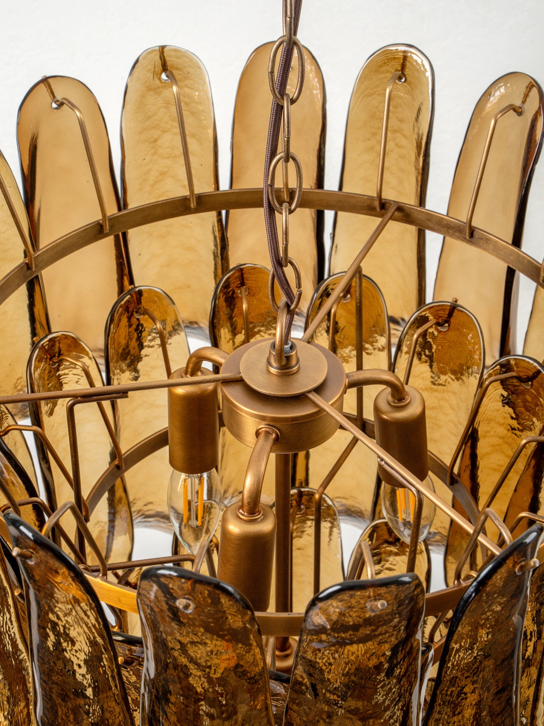 Lonso - 4 light aged brass and smoked brown glass chandelier | Chandlier | lights & lamps | US | Modern affordable designer lighting