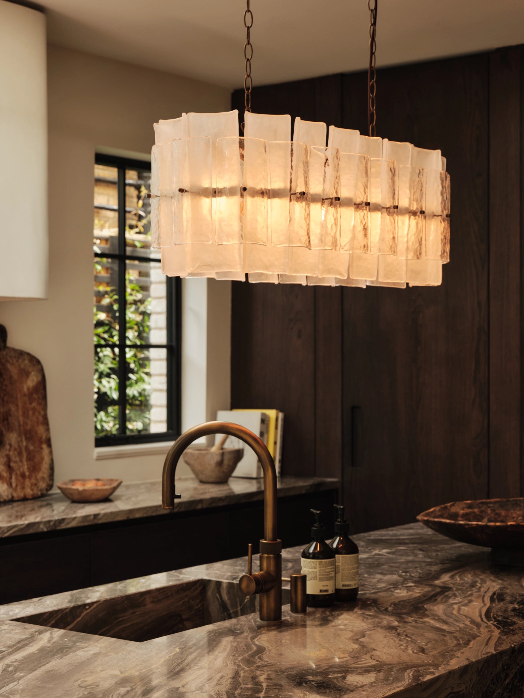 Pazo - 9 light layered textured glass oval chandelier | Chandelier | lights & lamps | US | Modern affordable designer lighting