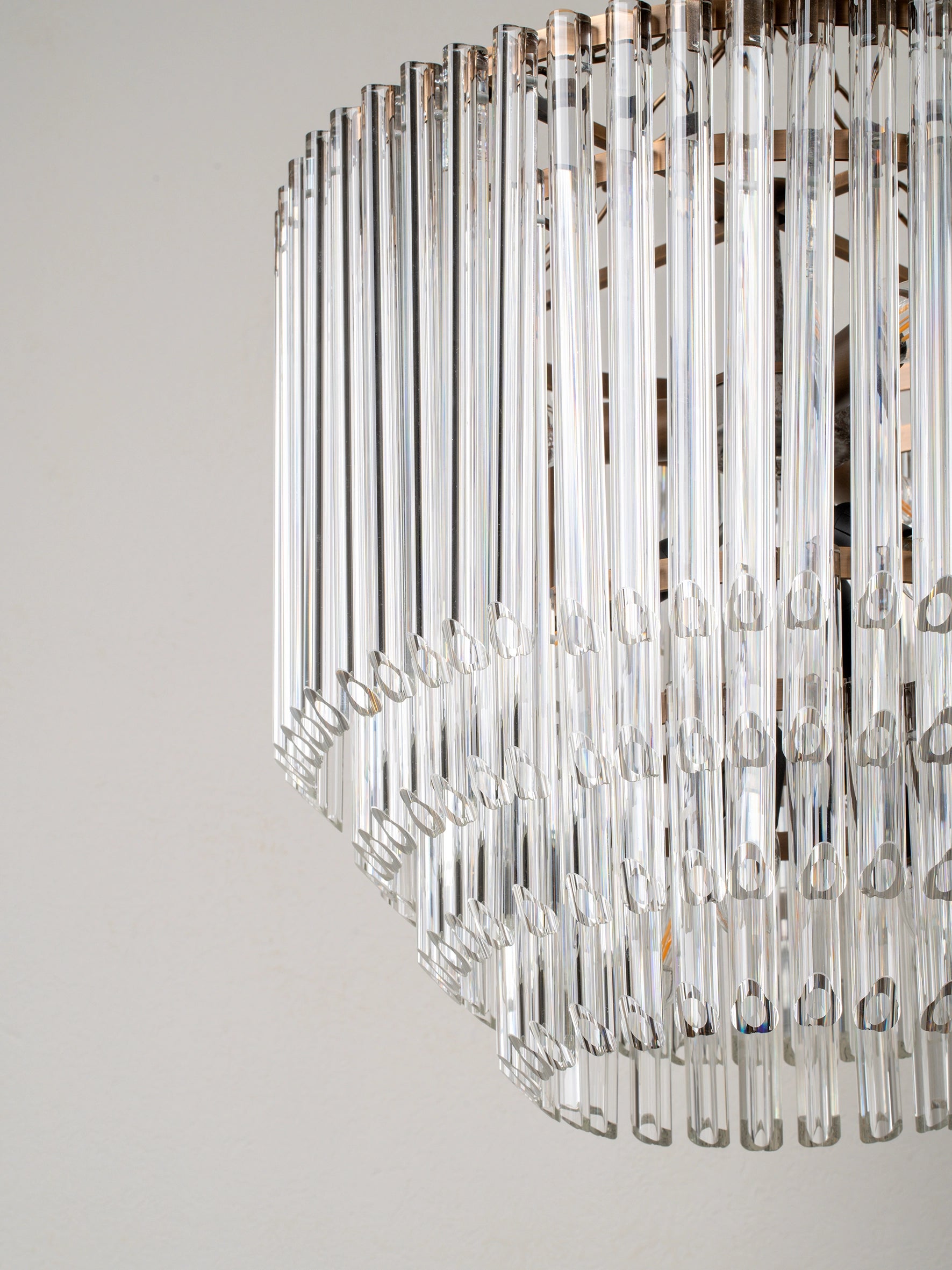 Petalia - 9 light aged brass and clear glass tube tall chandelier | Chandelier | lights & lamps | US | Modern affordable designer lighting