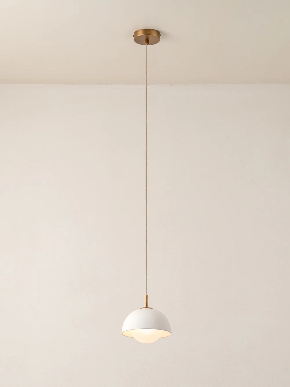 Porsa aged brass and warm white porcelain pendant