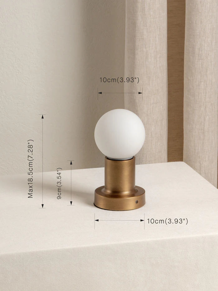 Porta - aged brass and opal rechargeable table lamp | Table lamp | lights & lamps | US | Modern affordable designer lighting