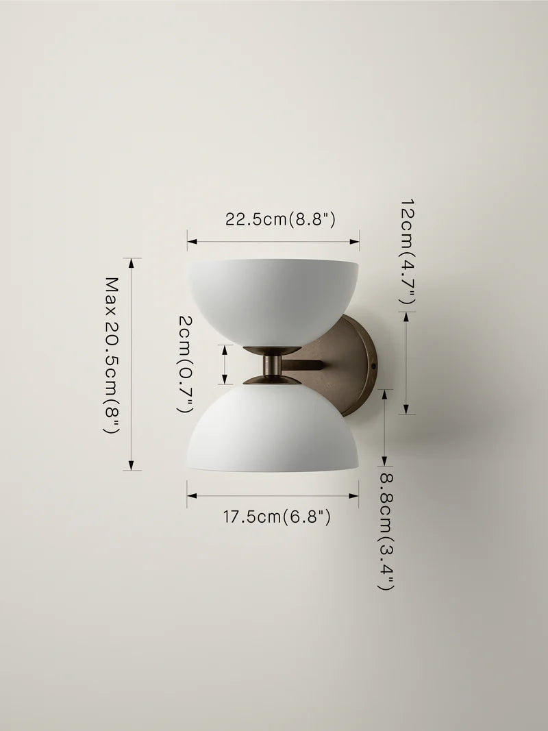 Ruzo - 2 light bronze and porcelain wall light | Wall Light | Lights & Lamps Inc | Modern Affordable Designer Lighting | USA