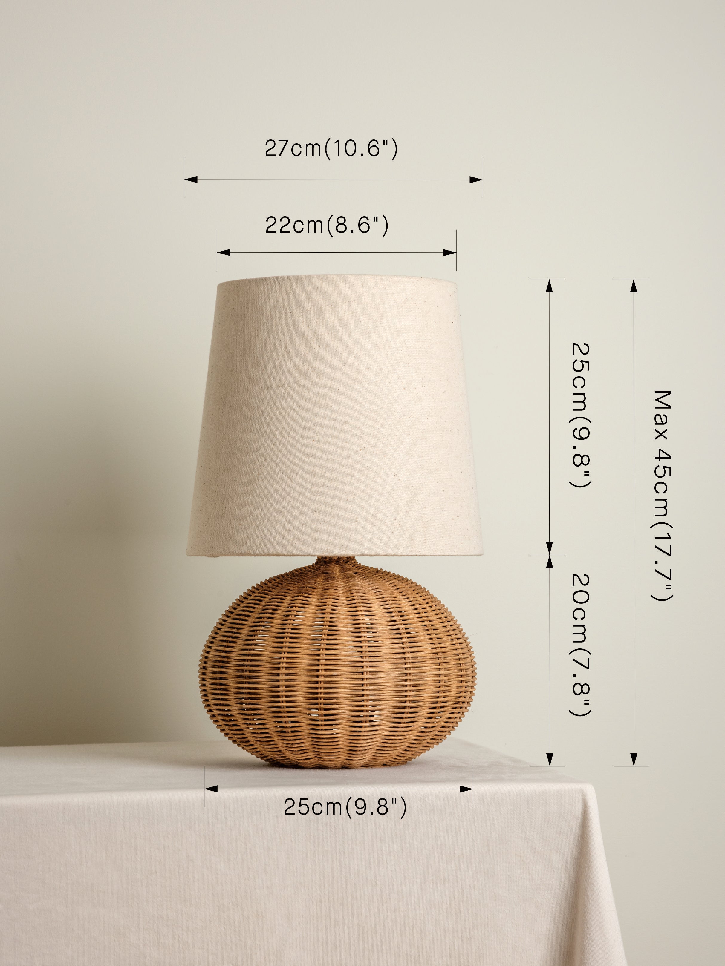Sanvi - rattan globe table lamp | Table Lamp | Lights & Lamps Inc | Modern Affordable Designer Lighting | USA