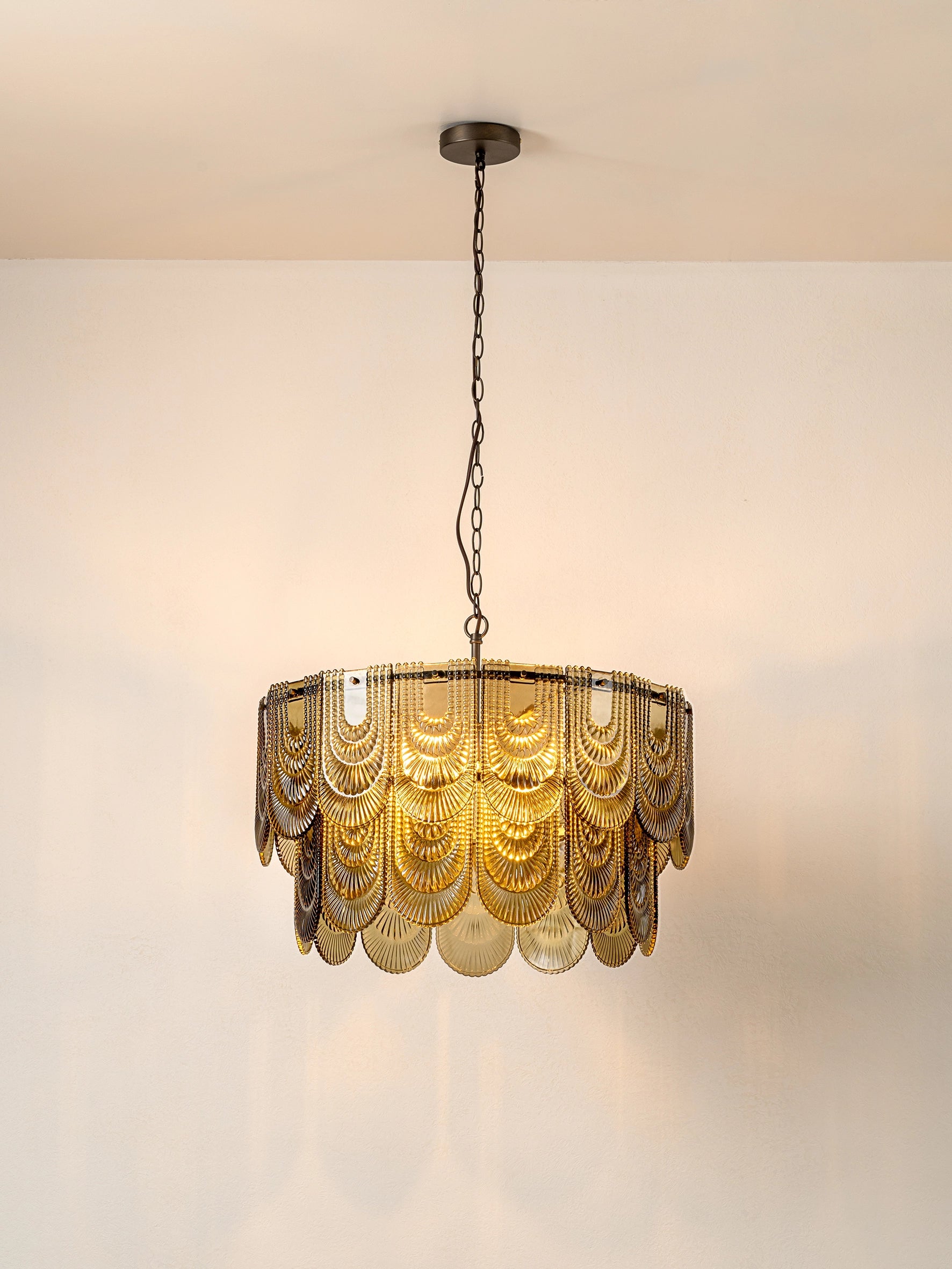 Selmes - 4 light bronze and smoked green glass chandelier| Chandelier | lights & lamps | US | Modern affordable designer lighting