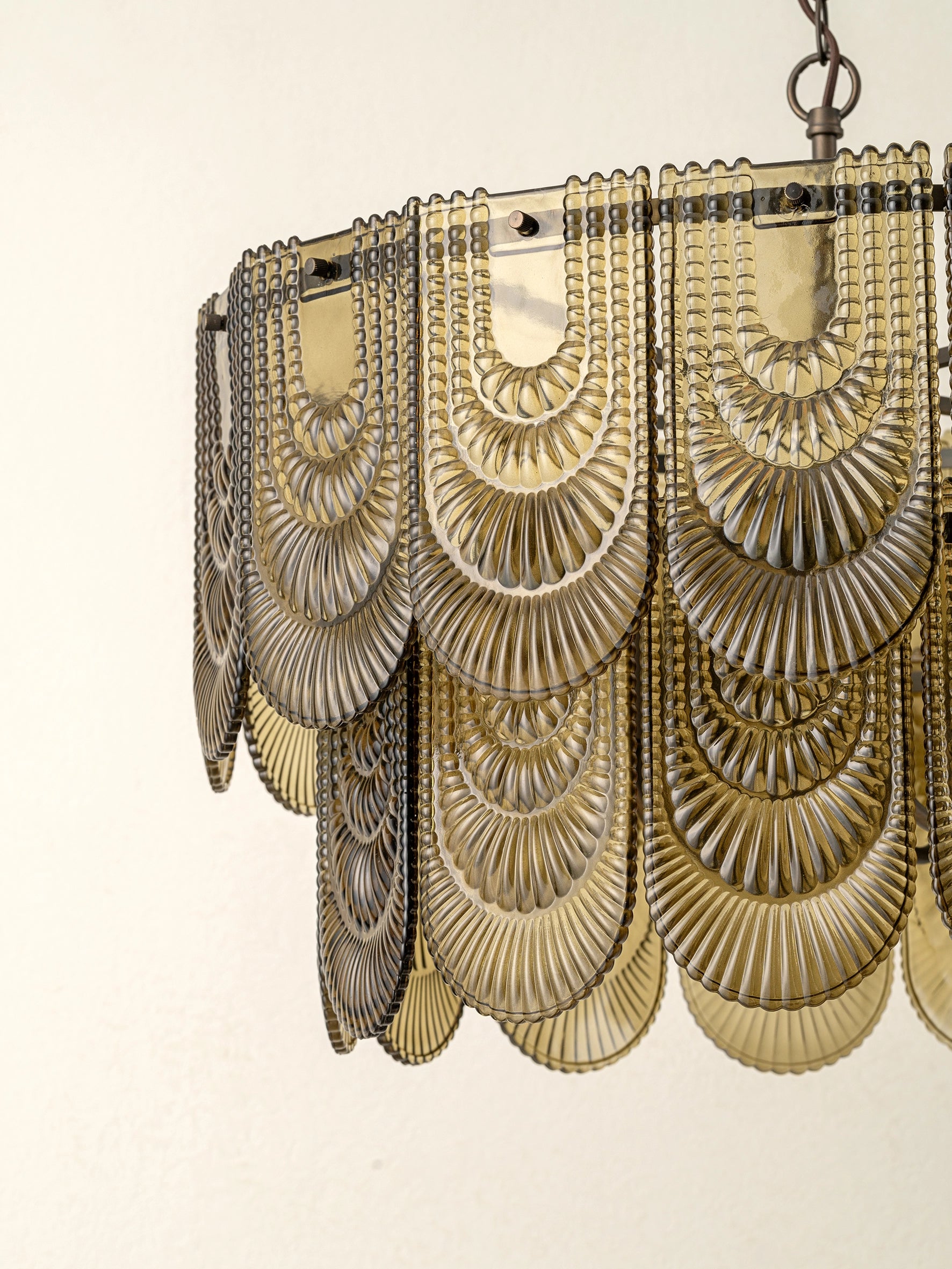 Selmes - 4 light bronze and smoked green glass chandelier| Chandelier | lights & lamps | US | Modern affordable designer lighting