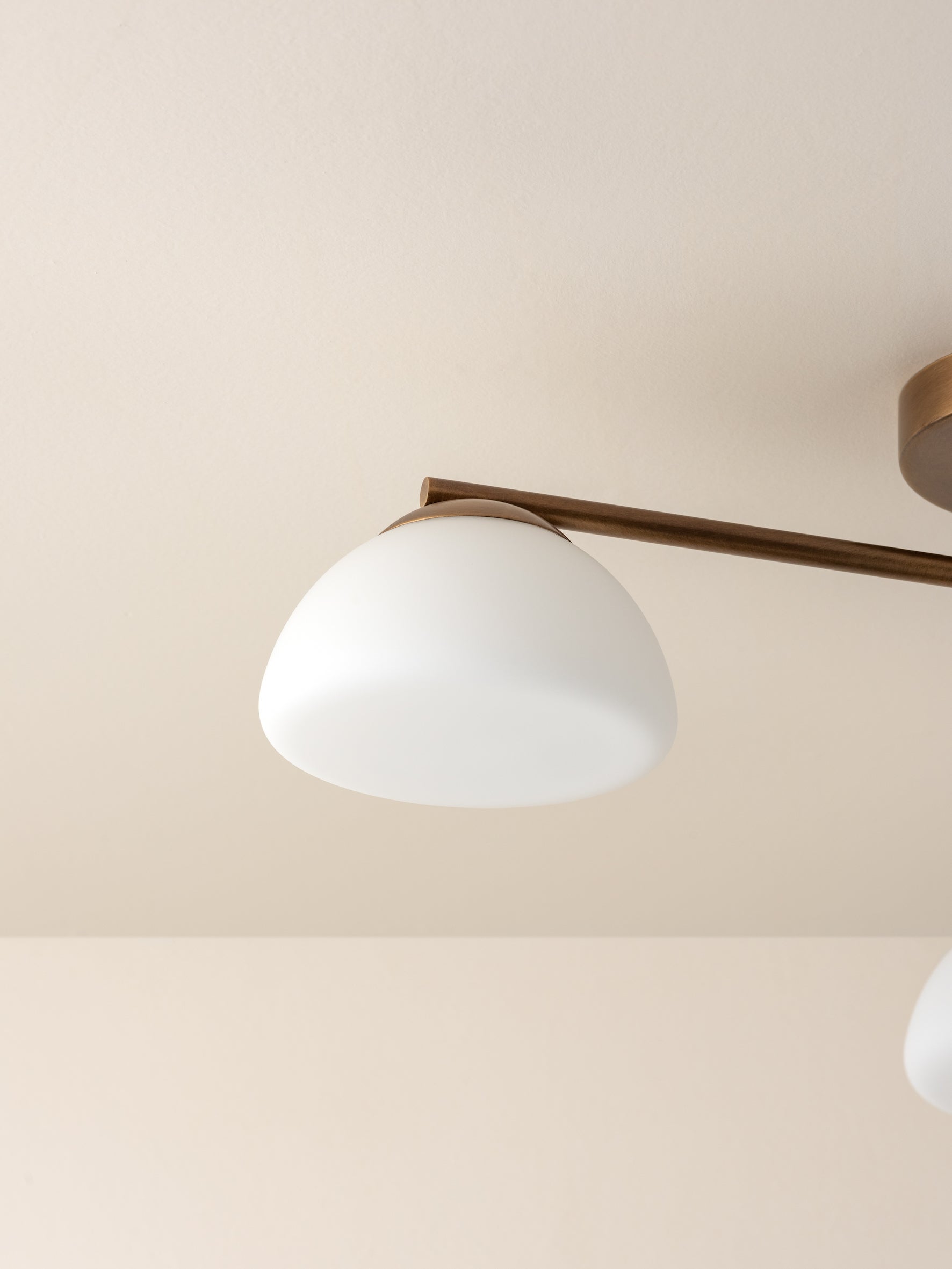 Silio - 3 light aged brass and opal flush | Ceiling Light | Lights & Lamps Inc | Modern Affordable Designer Lighting | USA