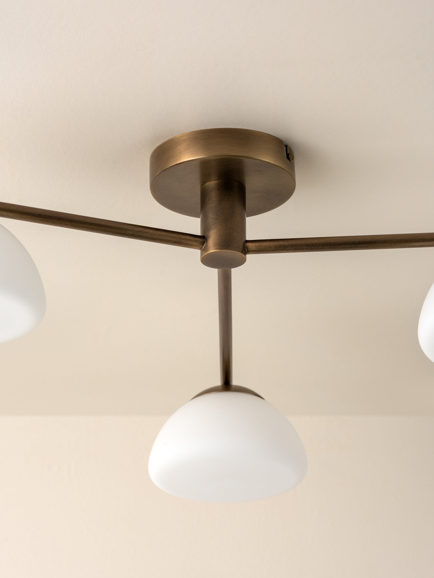 Silio - 3 light aged brass and opal flush | Ceiling Light | Lights & Lamps Inc | Modern Affordable Designer Lighting | USA