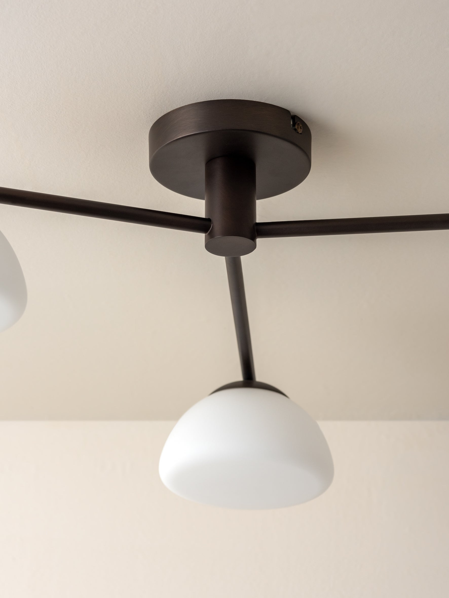 Silio - 3 light bronze and opal flush | Ceiling Light | Lights & Lamps Inc | USA