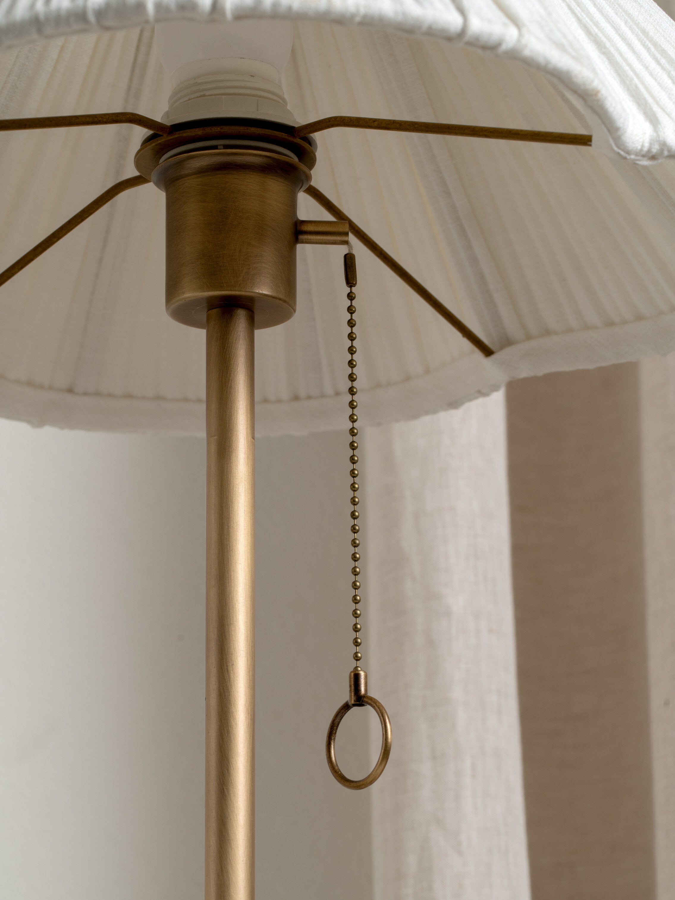 Lindi - aged brass and scalloped linen table lamp | Table lamp | lights & lamps | UK | Modern affordable designer