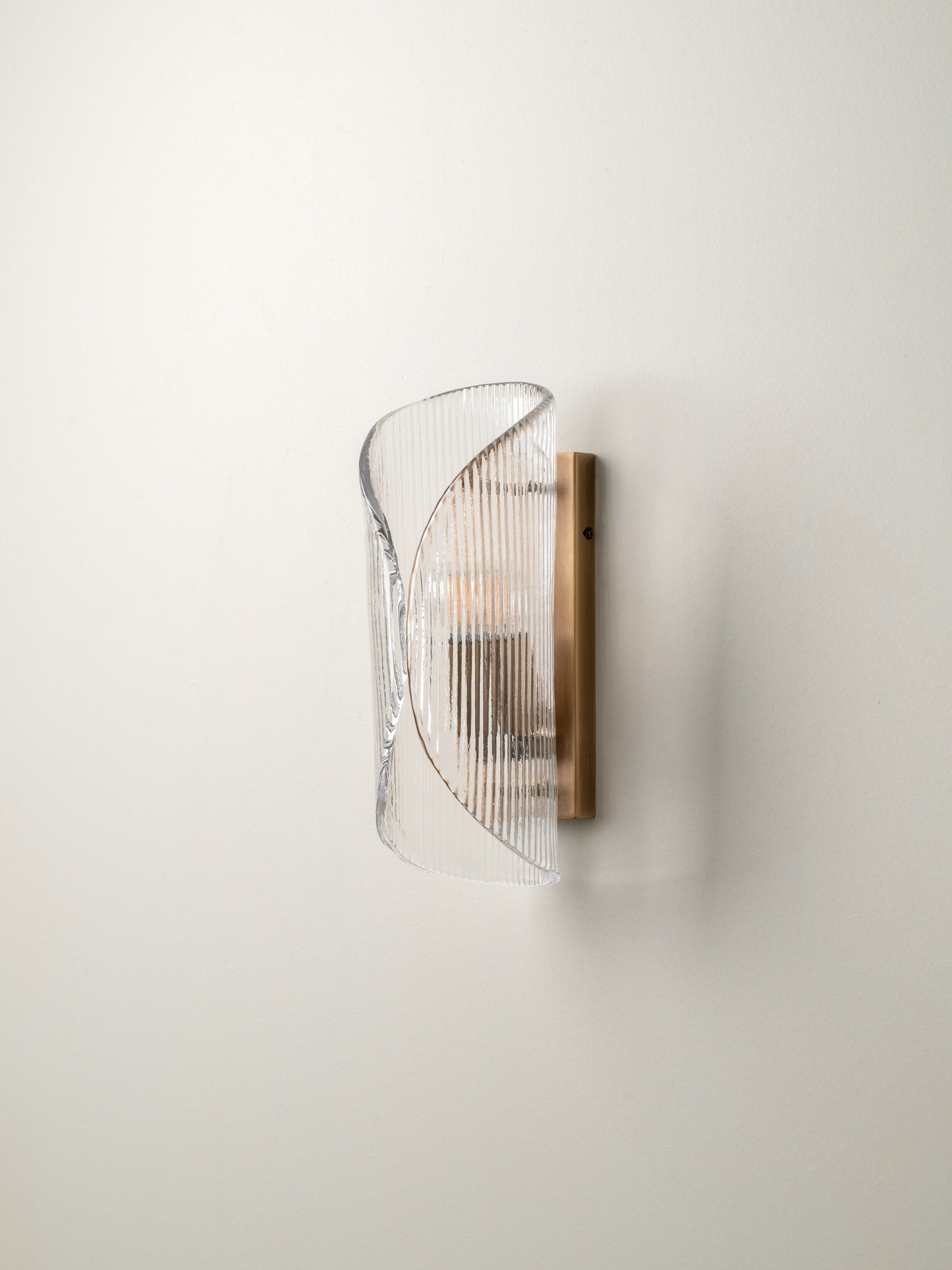 Cannoli - aged brass and textured glass wall light | Wall light | lights & lamps | Modern affordable designer lighting