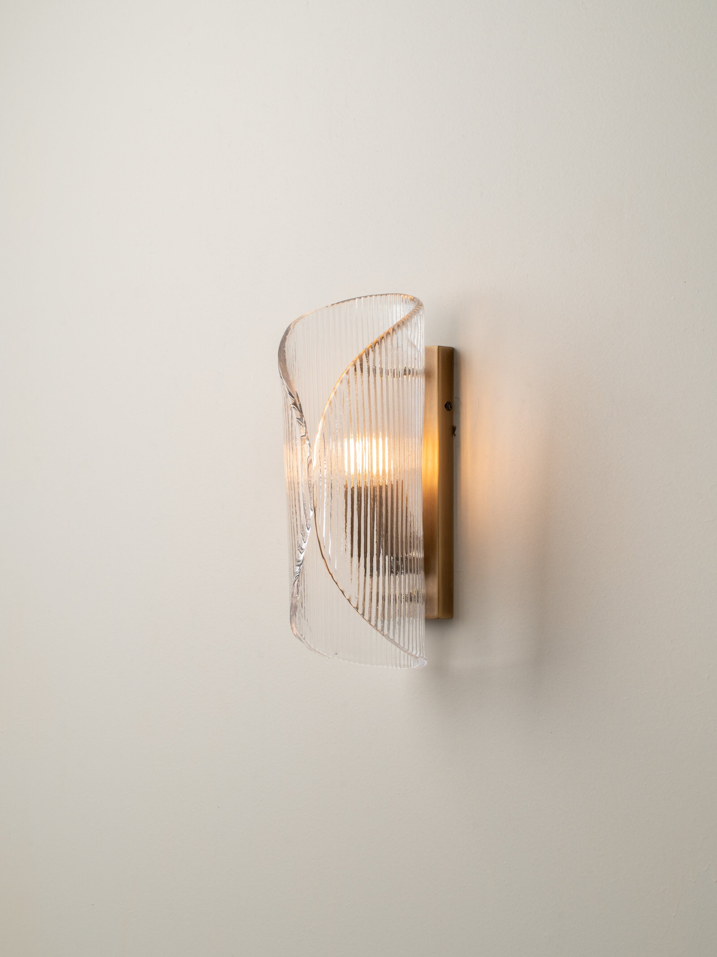 Cannoli - aged brass and textured glass wall light | Wall light | lights & lamps | Modern affordable designer lighting