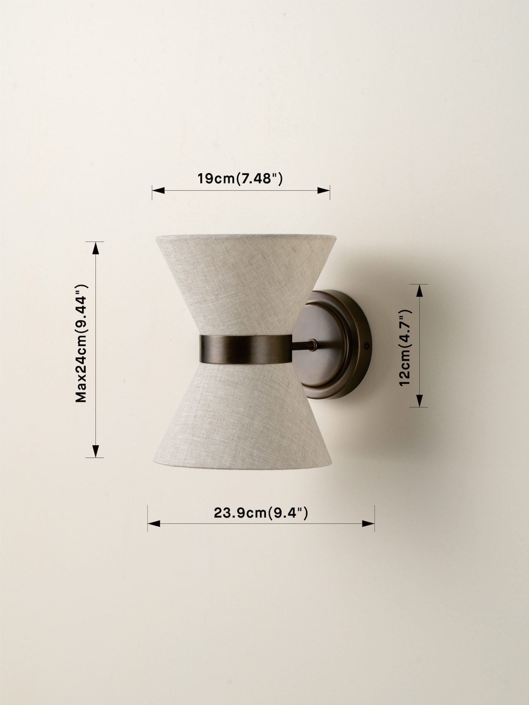 Renwick - linen and bronze wall light | Wall Light | Lights & Lamps Inc | Modern Affordable Designer Lighting | USA
