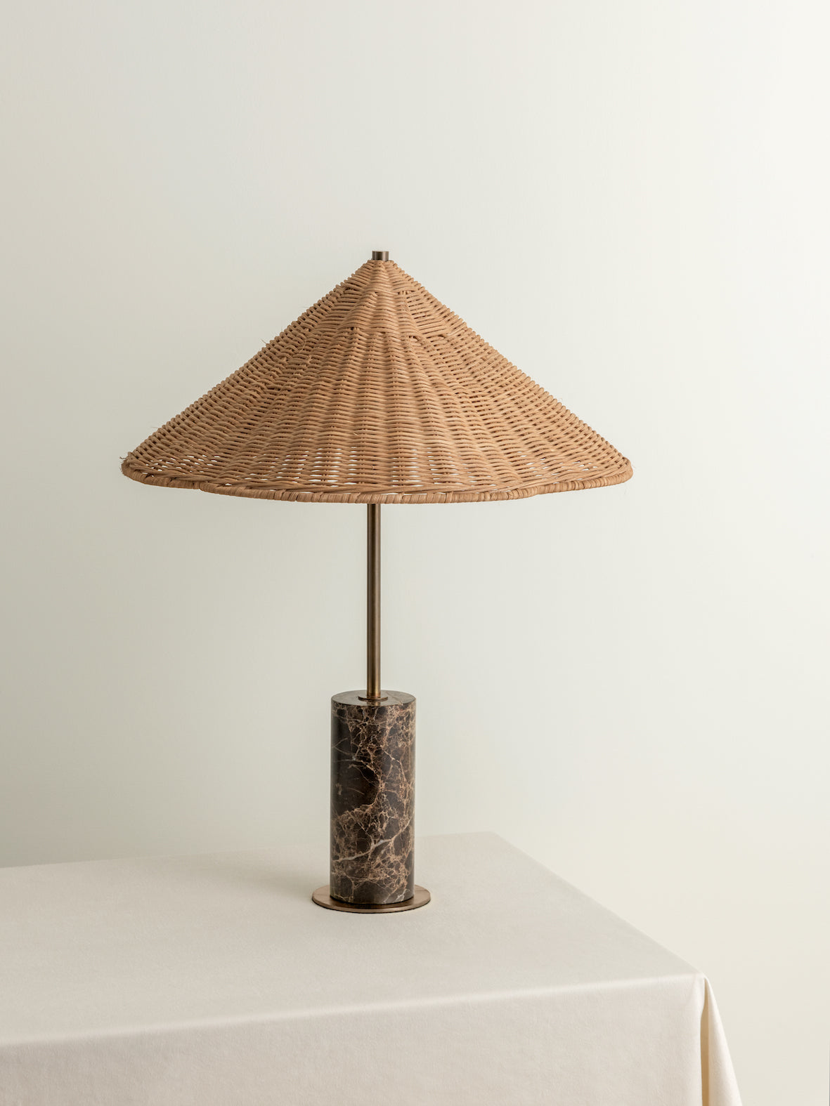 Ardini - 1 light rattan and brown marble table lamp | Table Lamp | Lights & Lamps Inc | Modern Affordable Designer Lighting | USA