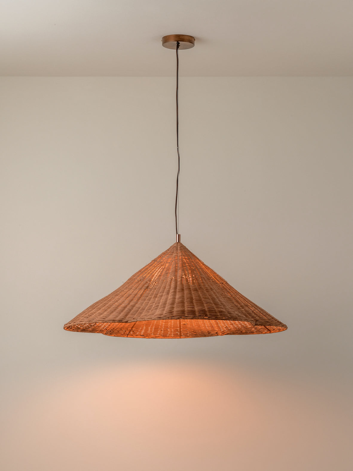 Bardi - 1 light oversized scalloped rattan pendant | Ceiling Light | Lights & Lamps Inc | Modern Affordable Designer Lighting | USA