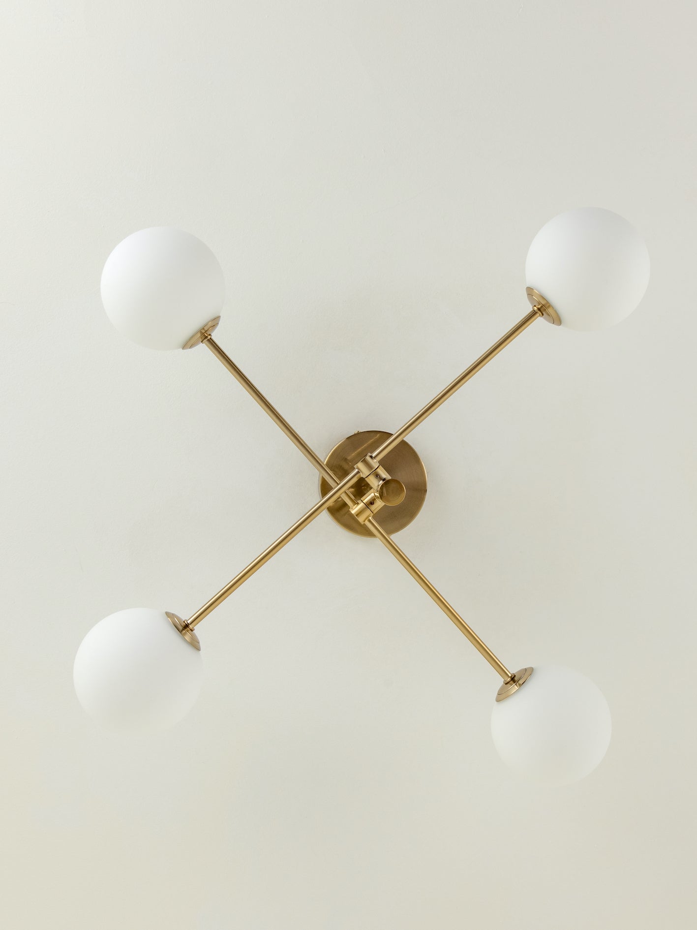 Chelso - 4 light brass and opal flush | Ceiling Light | Lights & Lamps Inc | Modern Affordable Designer Lighting | USA