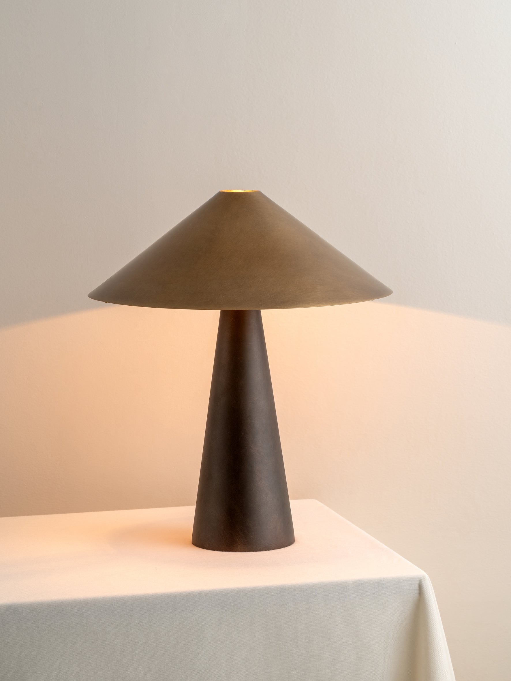 Orta - aged brass and bronze cone table lamp | Table Lamp | Lights & Lamps Inc | Modern Affordable Designer Lighting | USA