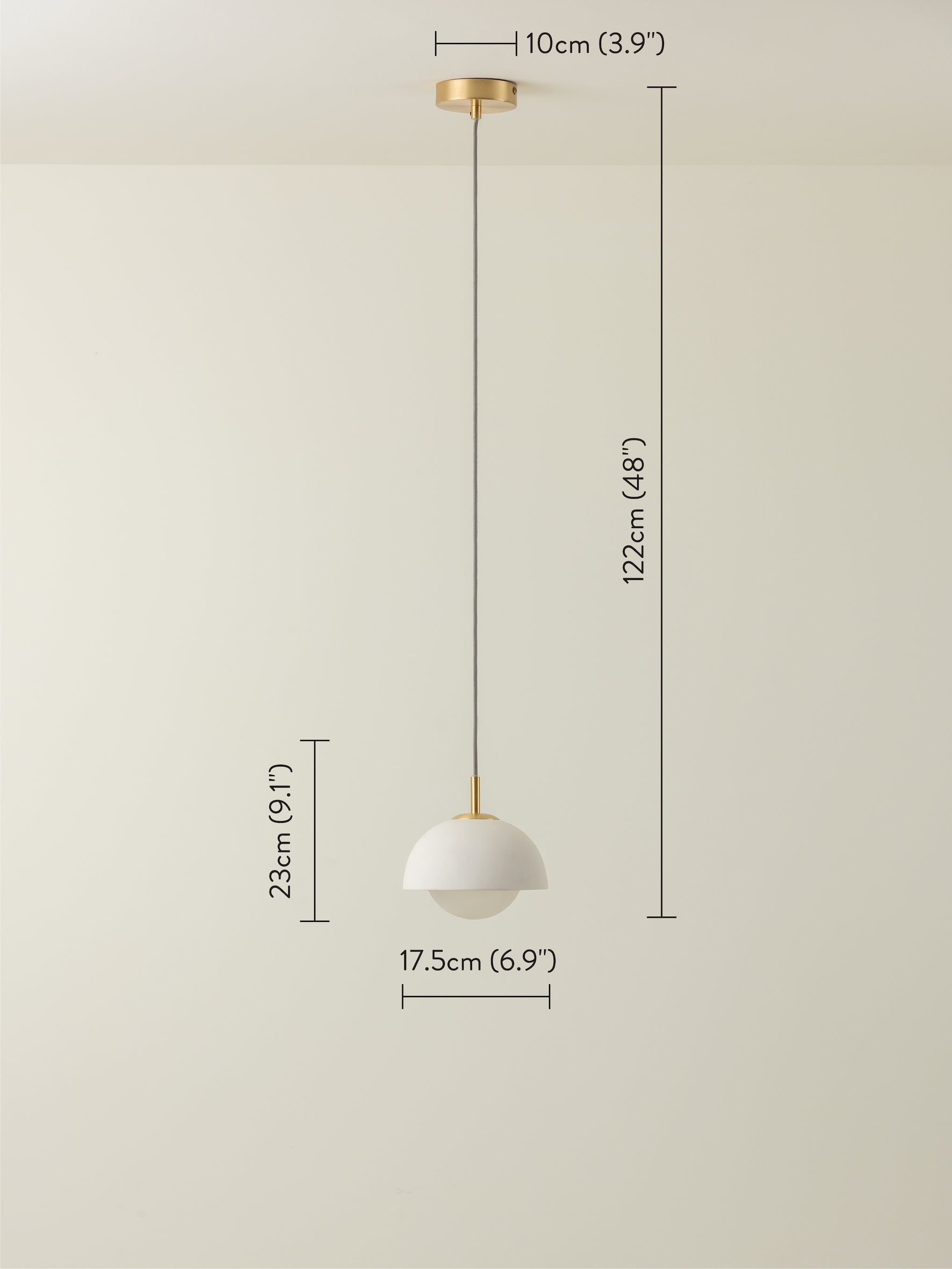 Porsa - 1 light brushed brass and warm white porcelain pendant | Ceiling Light | Lights & Lamps Inc | Modern Affordable Designer Lighting | USA
