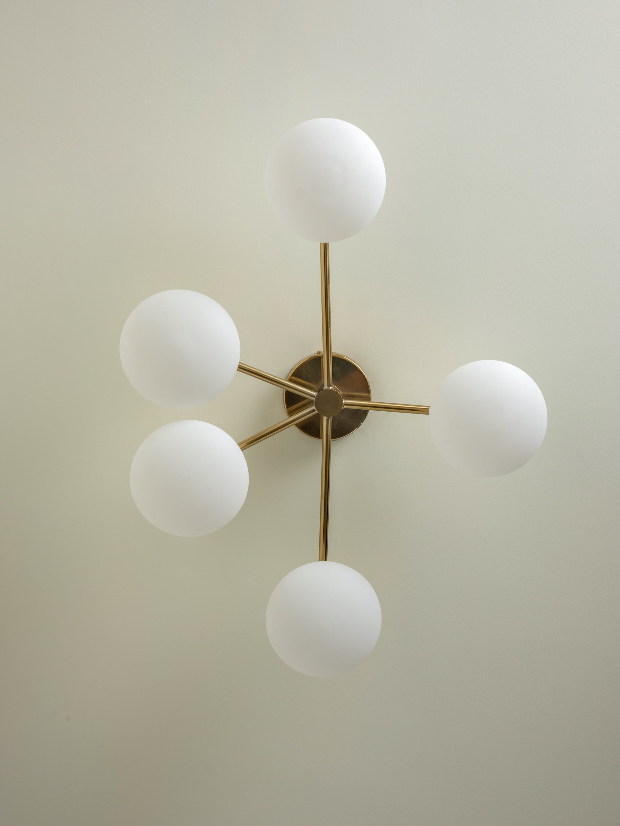 Imperial - 5 light brass and opal flush | Ceiling Light | Lights & Lamps Inc | Modern Affordable Designer Lighting | USA