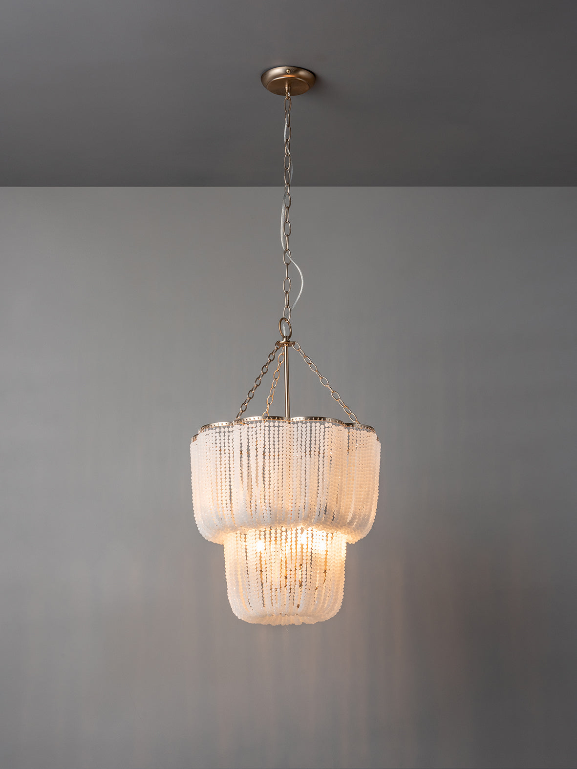 Pello - 4 light white scalloped chandelier | Ceiling Light | Lights & Lamps Inc | Modern Affordable Designer Lighting | USA