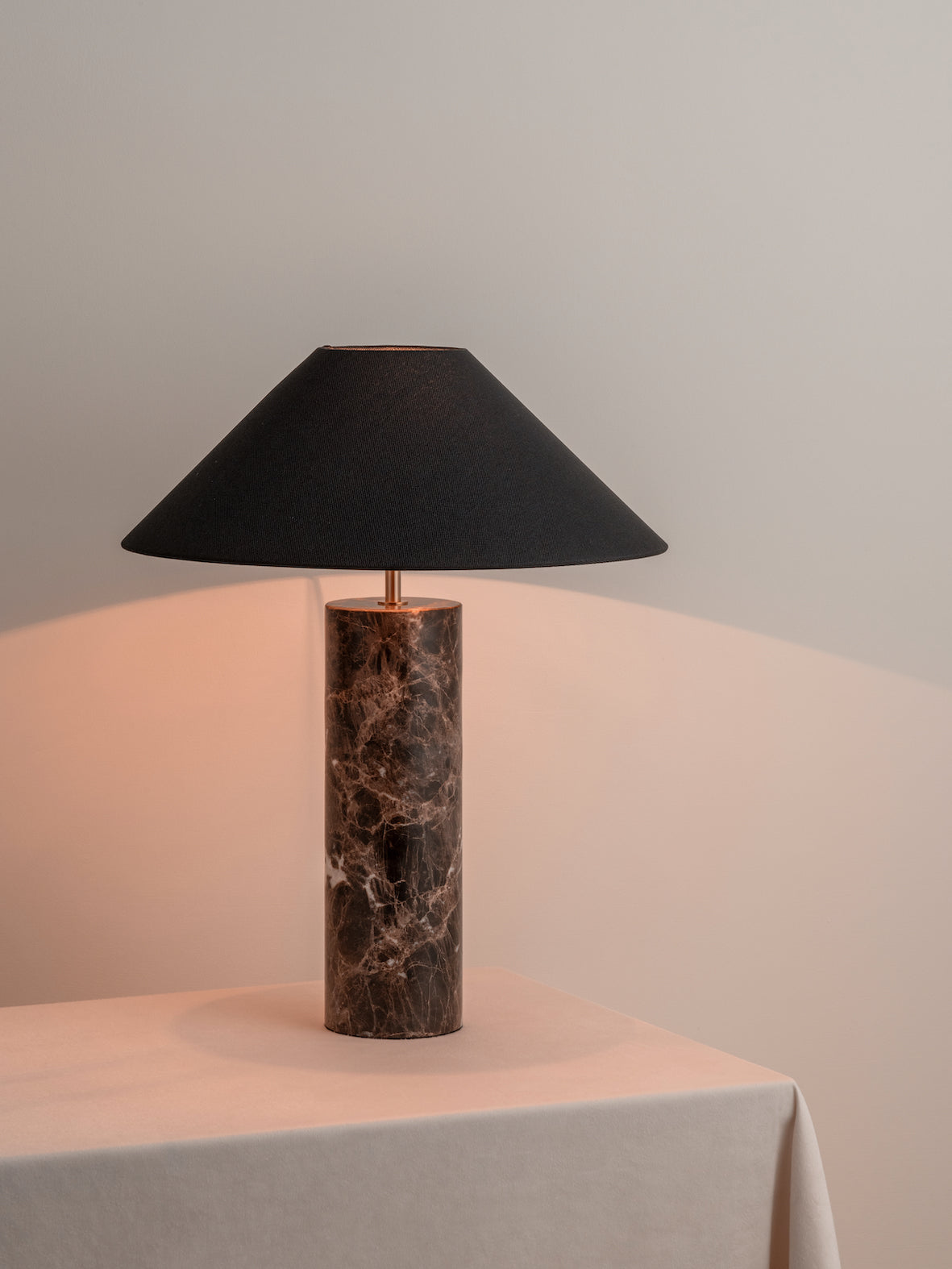 Morola - 1 light large brown marble cylinder table lamp | Table Lamp | Lights & Lamps Inc | Modern Affordable Designer Lighting | USA