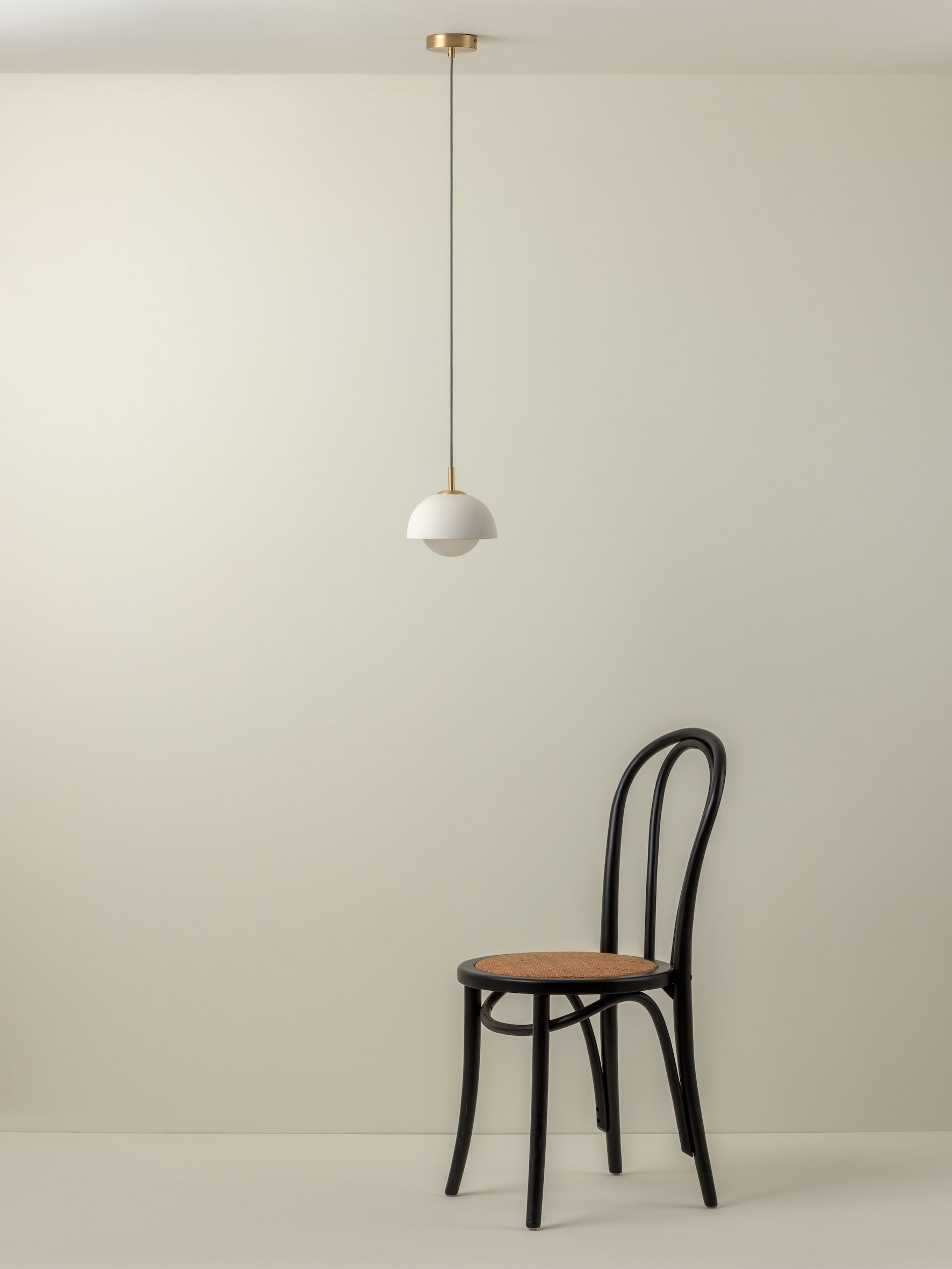 Porsa - 1 light brushed brass and warm white porcelain pendant | Ceiling Light | Lights & Lamps Inc | Modern Affordable Designer Lighting | USA
