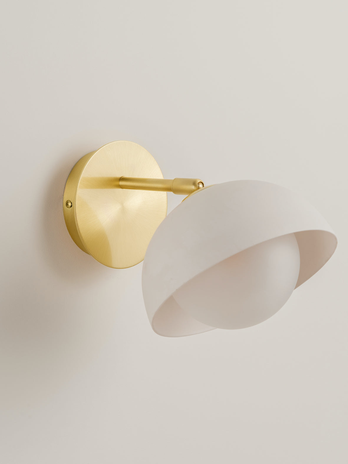 Porsa - 1 light brushed brass and warm white porcelain wall light | Wall Light | Lights & Lamps Inc | Modern Affordable Designer Lighting | USA