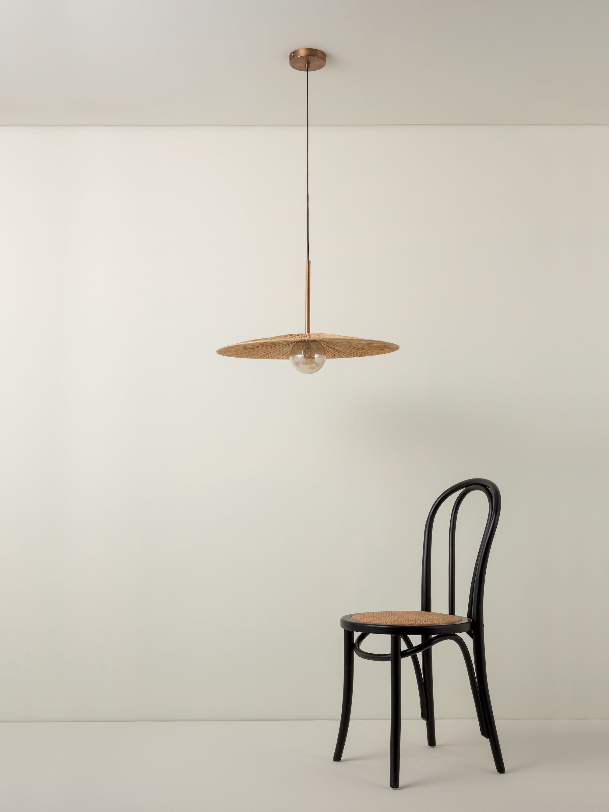 Ridotti - 1 light natural raffia and burnished brass pendant | Ceiling Light | Lights & Lamps Inc | Modern Affordable Designer Lighting | USA