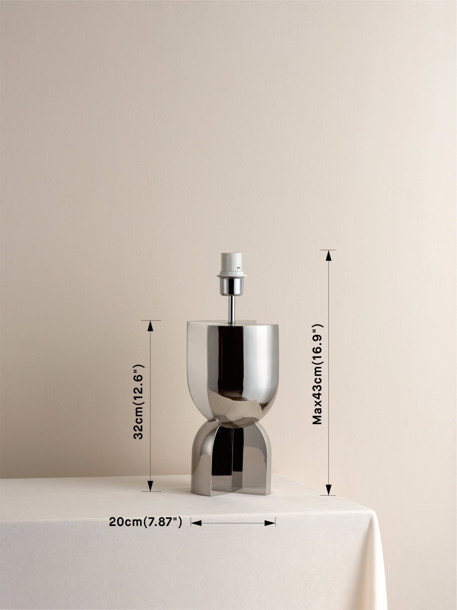 Edition 1.5 - chrome table lamp - base only | Table Lamp | Lights & Lamps Inc | Modern Affordable Designer Lighting | USA