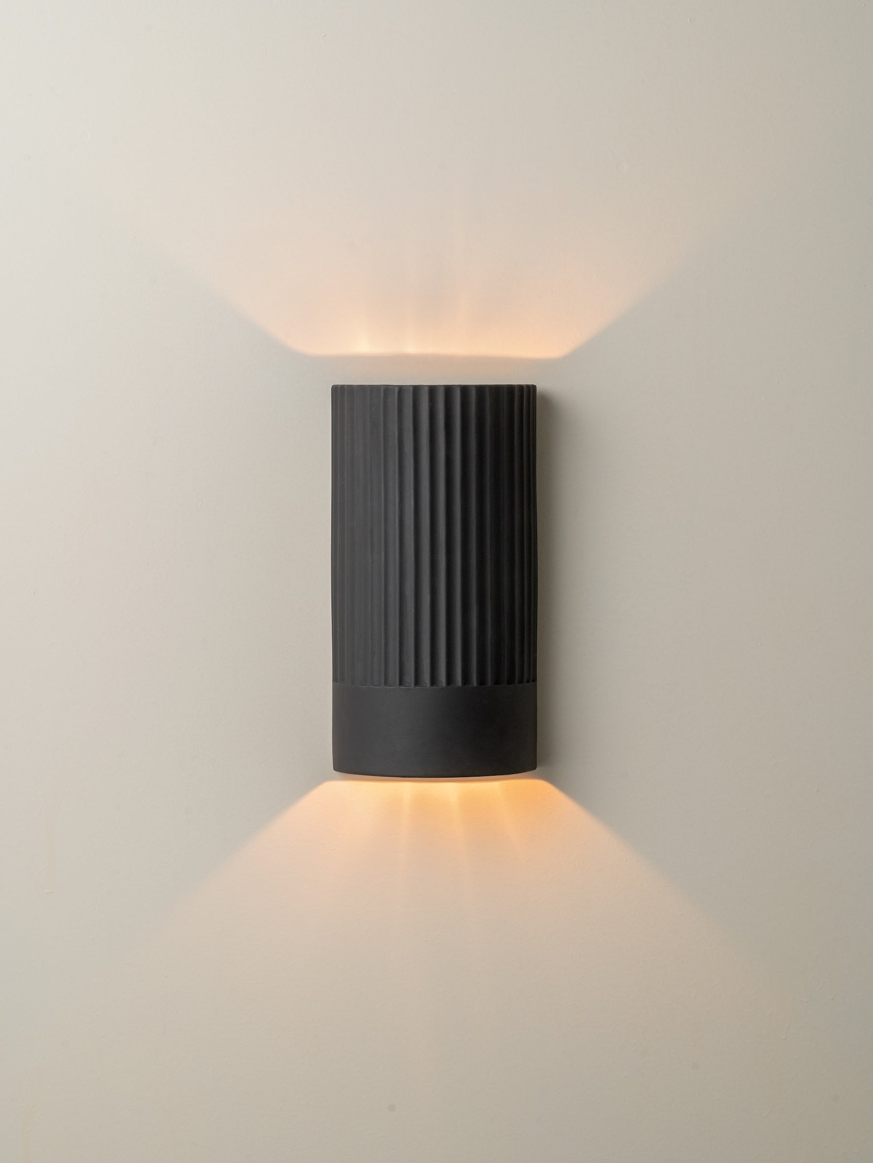 Nitara - chocolate ribbed concrete wall light | Wall Light | Lights & Lamps Inc | Modern Affordable Designer Lighting | USA