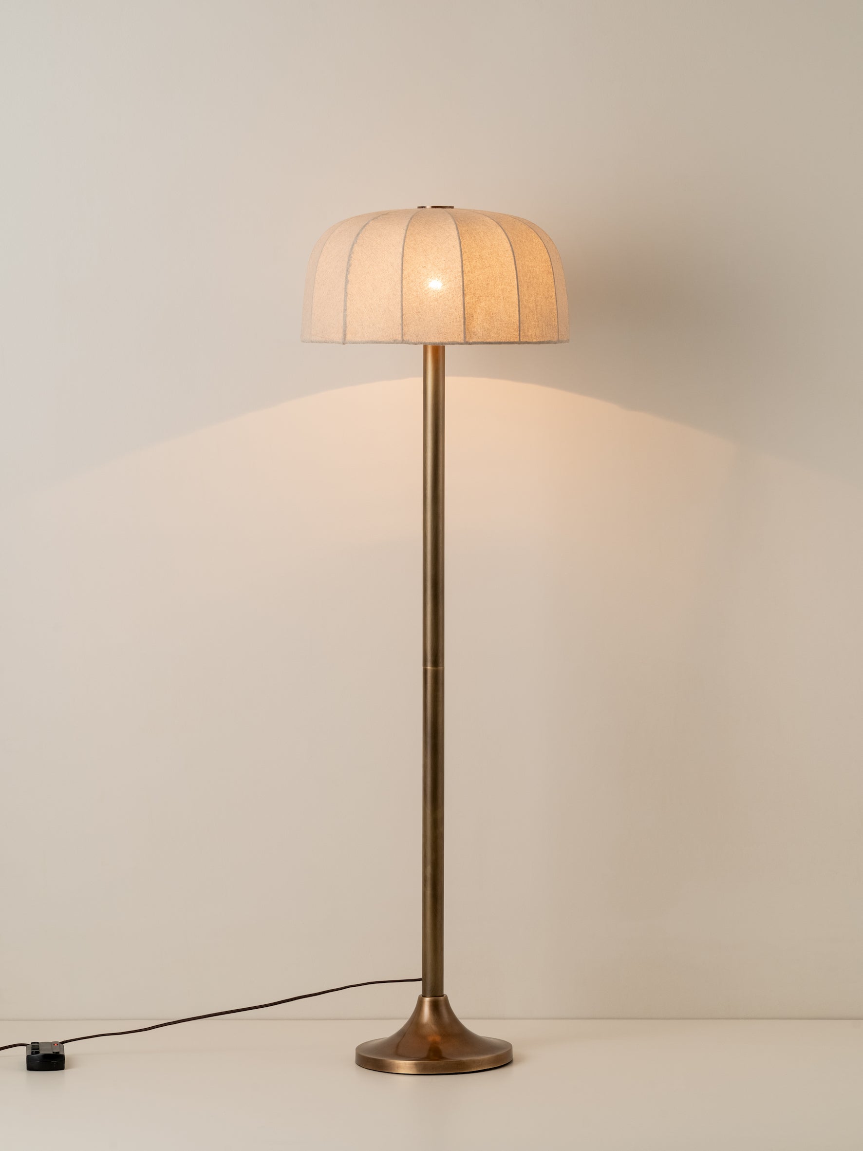 Ottino - aged brass and linen floor lamp | Floor Lamp | Lights & Lamps Inc | Modern Affordable Designer Lighting | USA