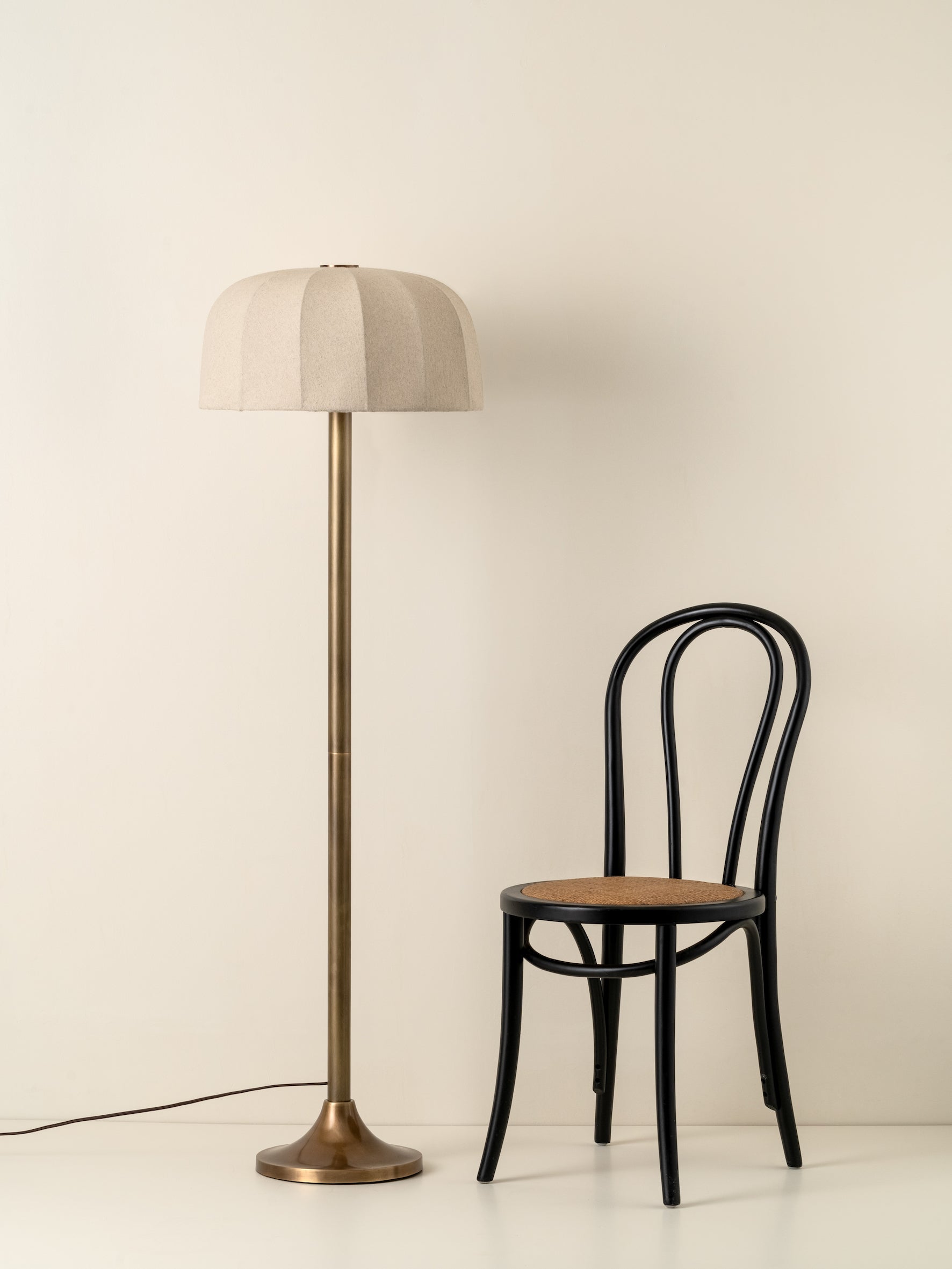 Ottino - aged brass and linen floor lamp | Floor Lamp | Lights & Lamps Inc | Modern Affordable Designer Lighting | USA