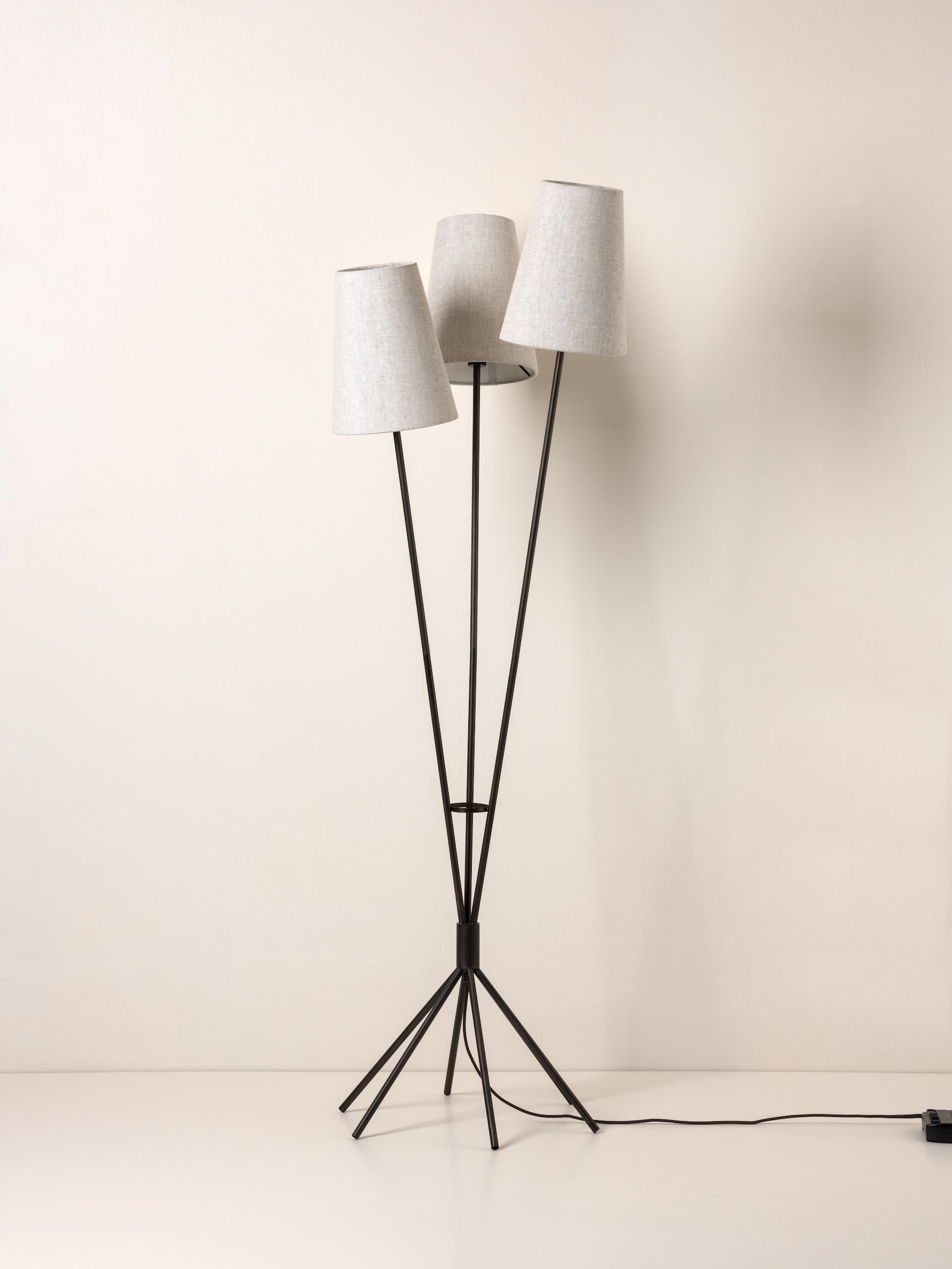 Renwick light linen and bronze floor lamp