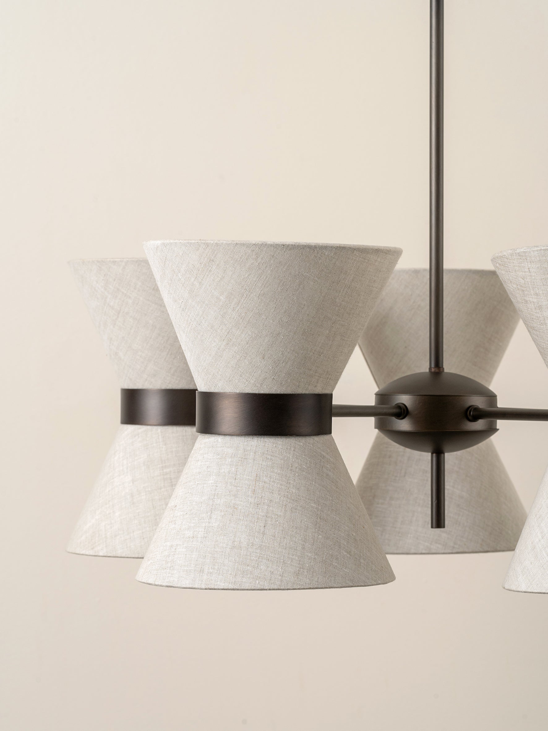 Renwick - 5 light linen and bronze pendant | Ceiling Light | Lights & Lamps Inc | Modern Affordable Designer Lighting | USA